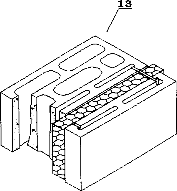 Composite heat insulation and protection brick or block and its producing and laying method