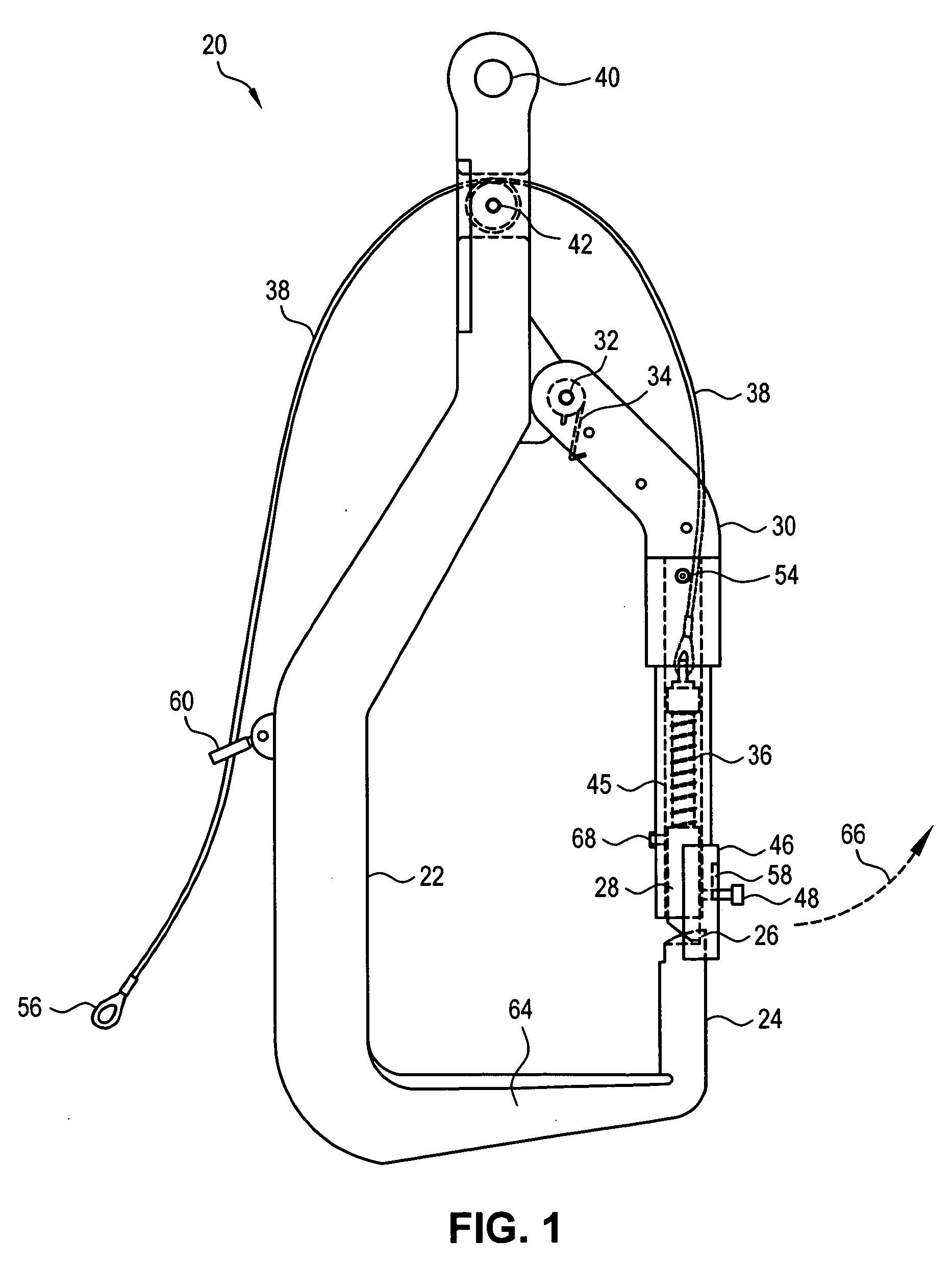 Crane hook with remotely operated safety latch release