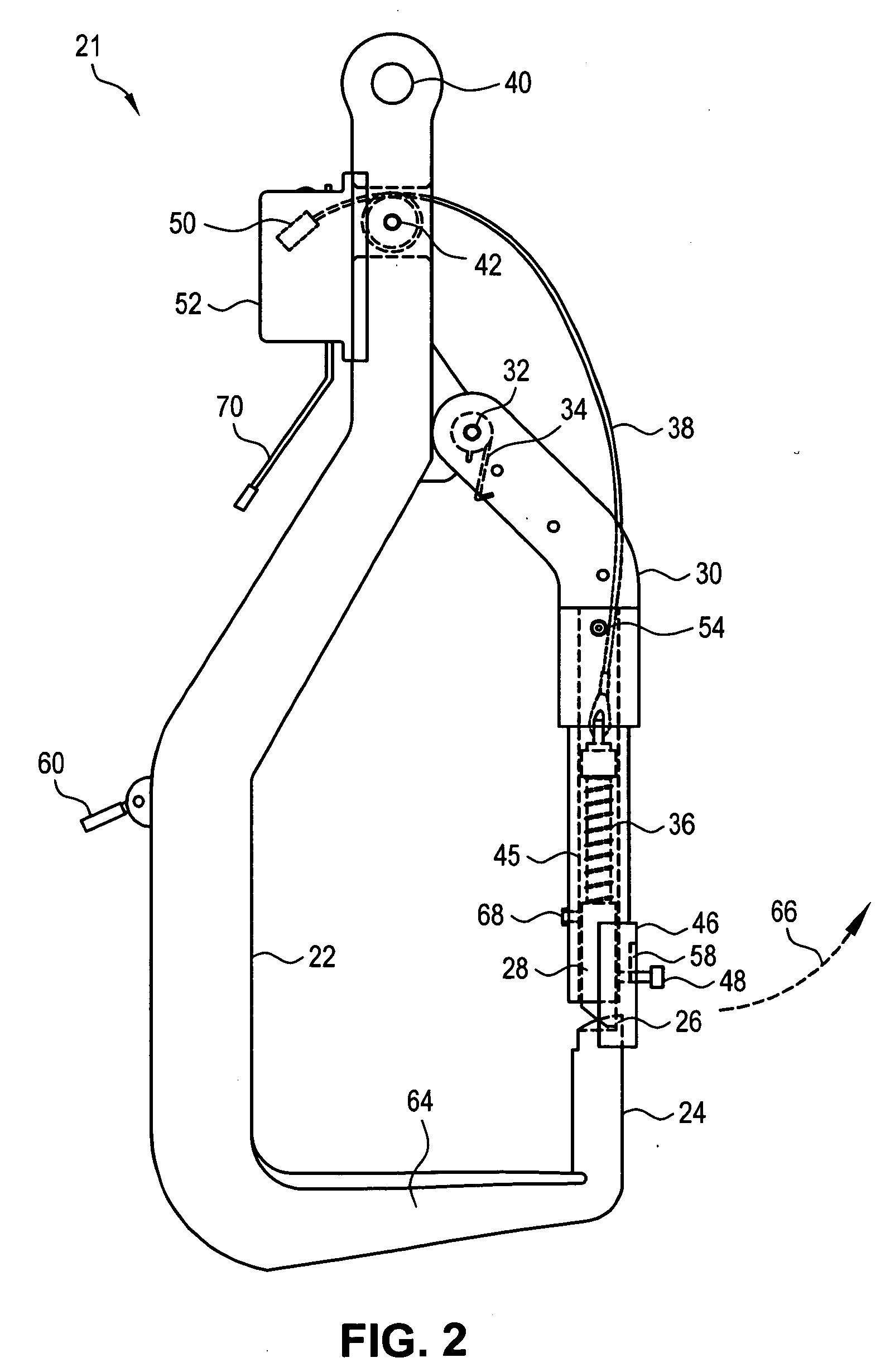 Crane hook with remotely operated safety latch release