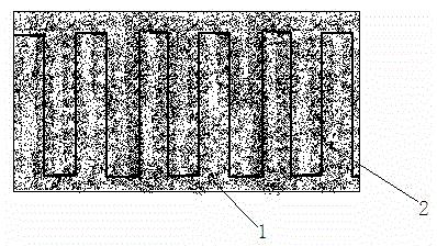 Plant fiber extruded product containing vertical bars, as well as extruding machine and production method