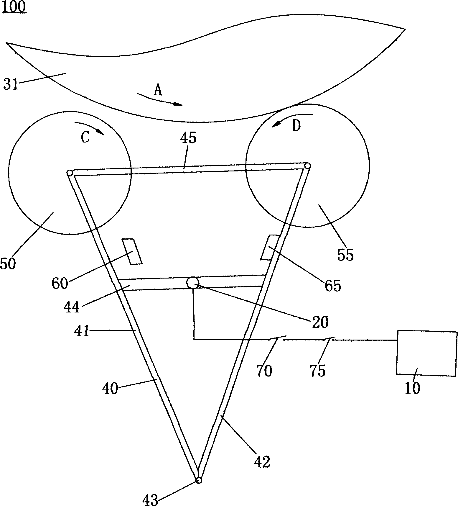 Uphill reversing-proof device of motor vehicle