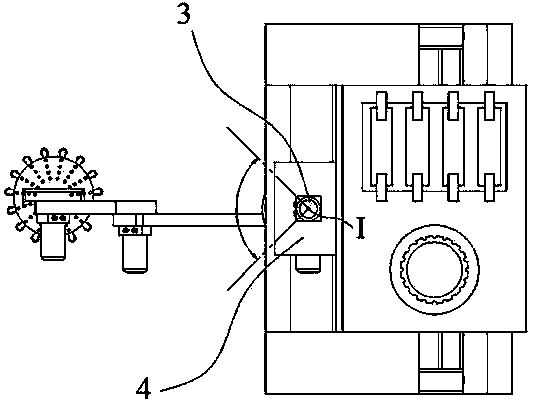 Hydraulic five-degree-of-freedom machine tool feeding and discharging manipulator