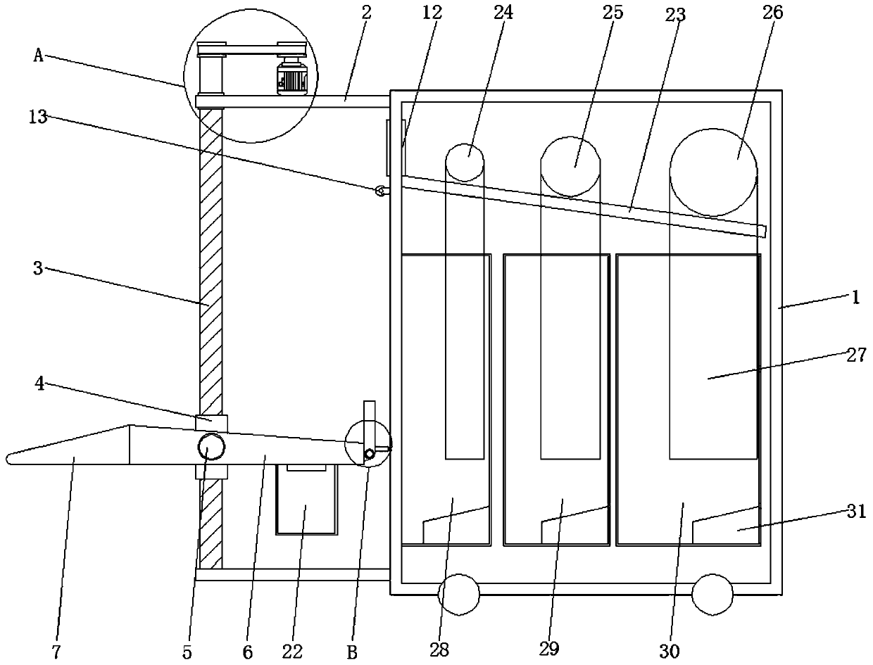 Batched egg collecting device for chicken breeding