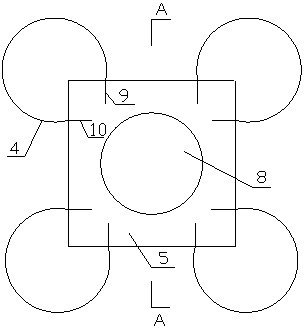 Composite lamination rubber-annular steel bar quake-isolating device