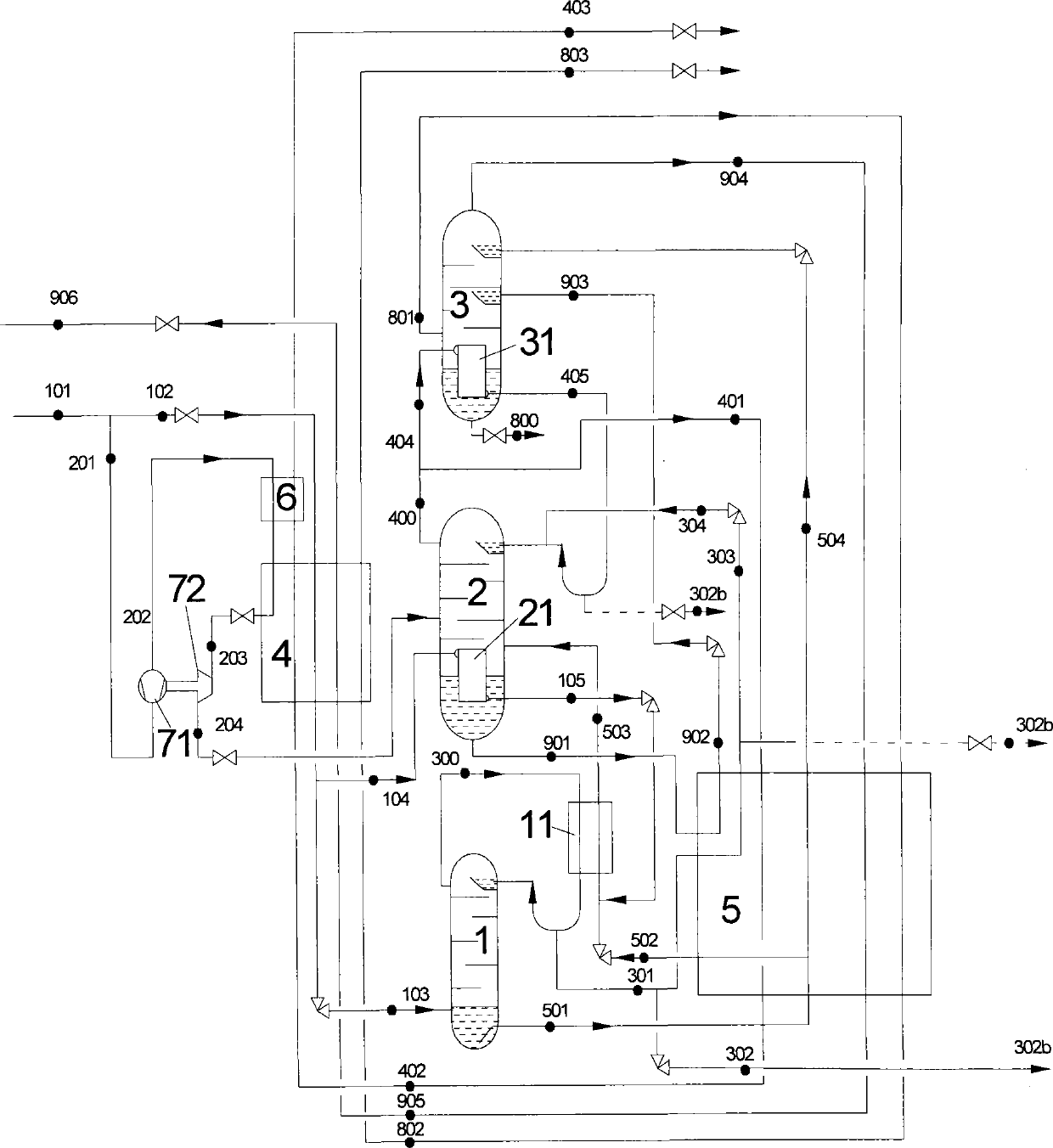 Method and device for producing high-pressure nitrogen and low-pressure oxygen