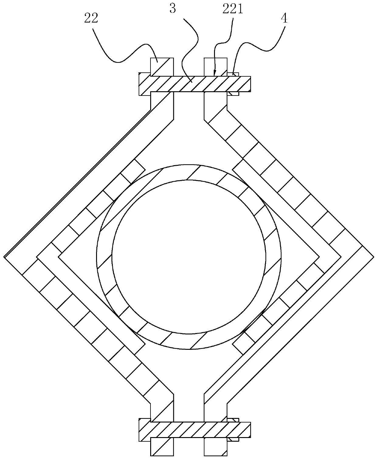 Anti-pressure reinforcement device for wall sticking holding circular rods and reinforcement method