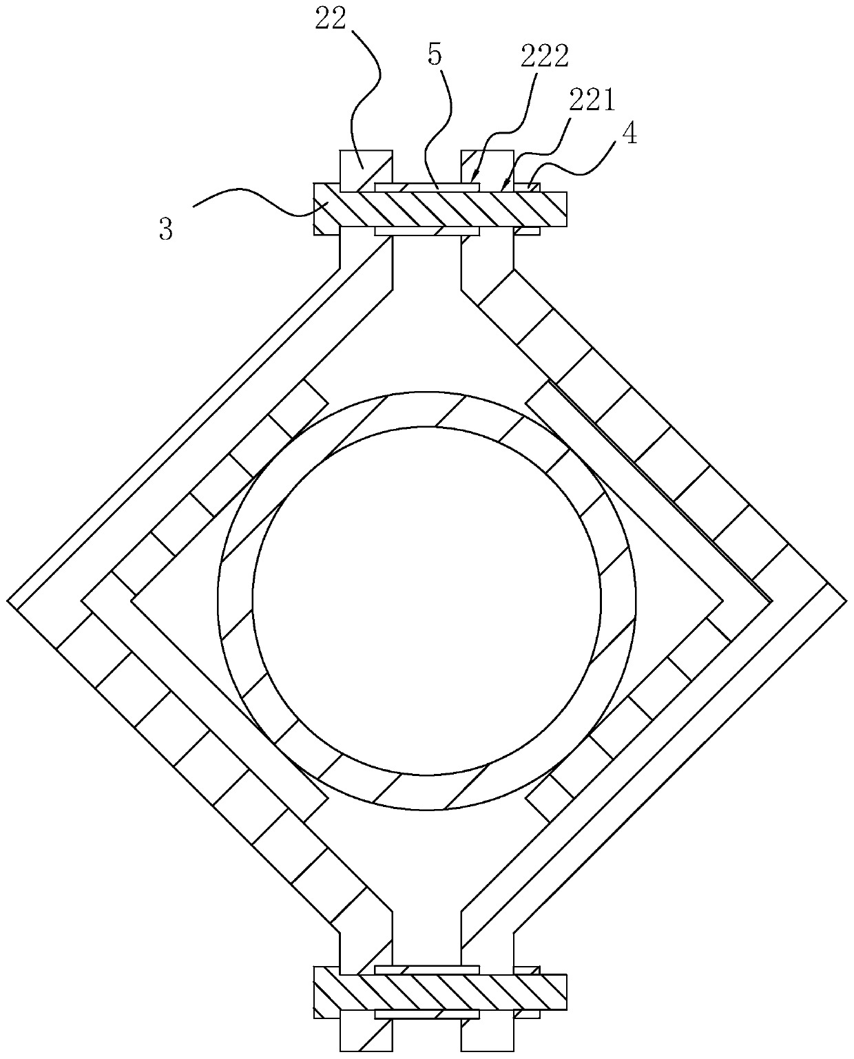 Anti-pressure reinforcement device for wall sticking holding circular rods and reinforcement method