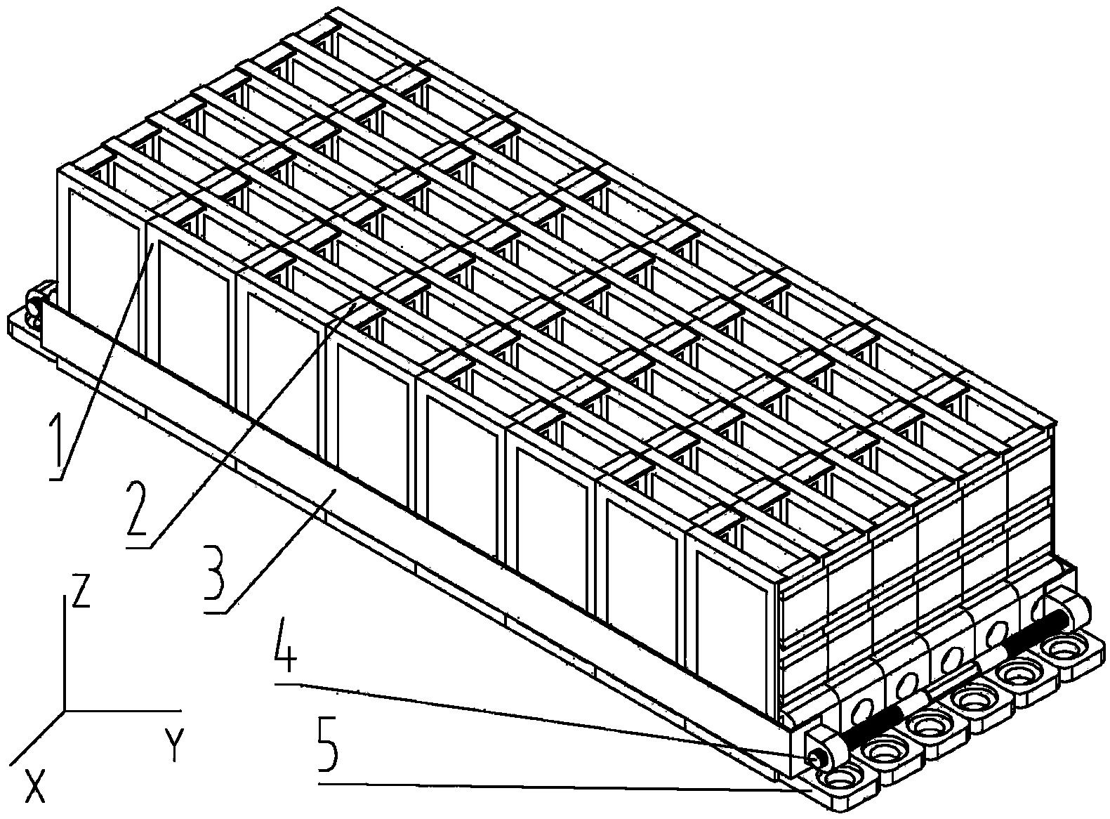 Cell grouping device for quick-changing battery box of electric car