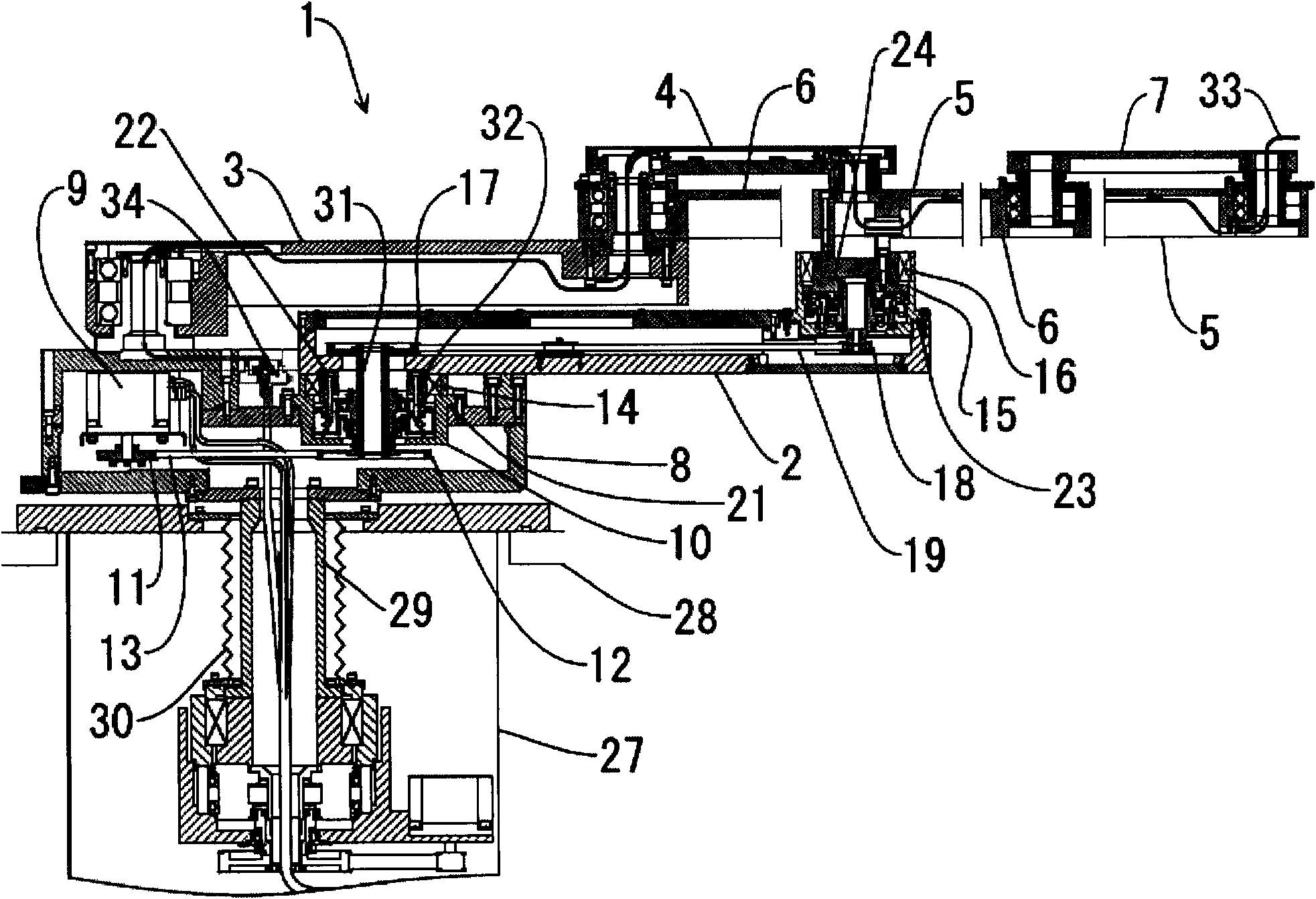 Arm mechanism and vacuum robot with the mechanism