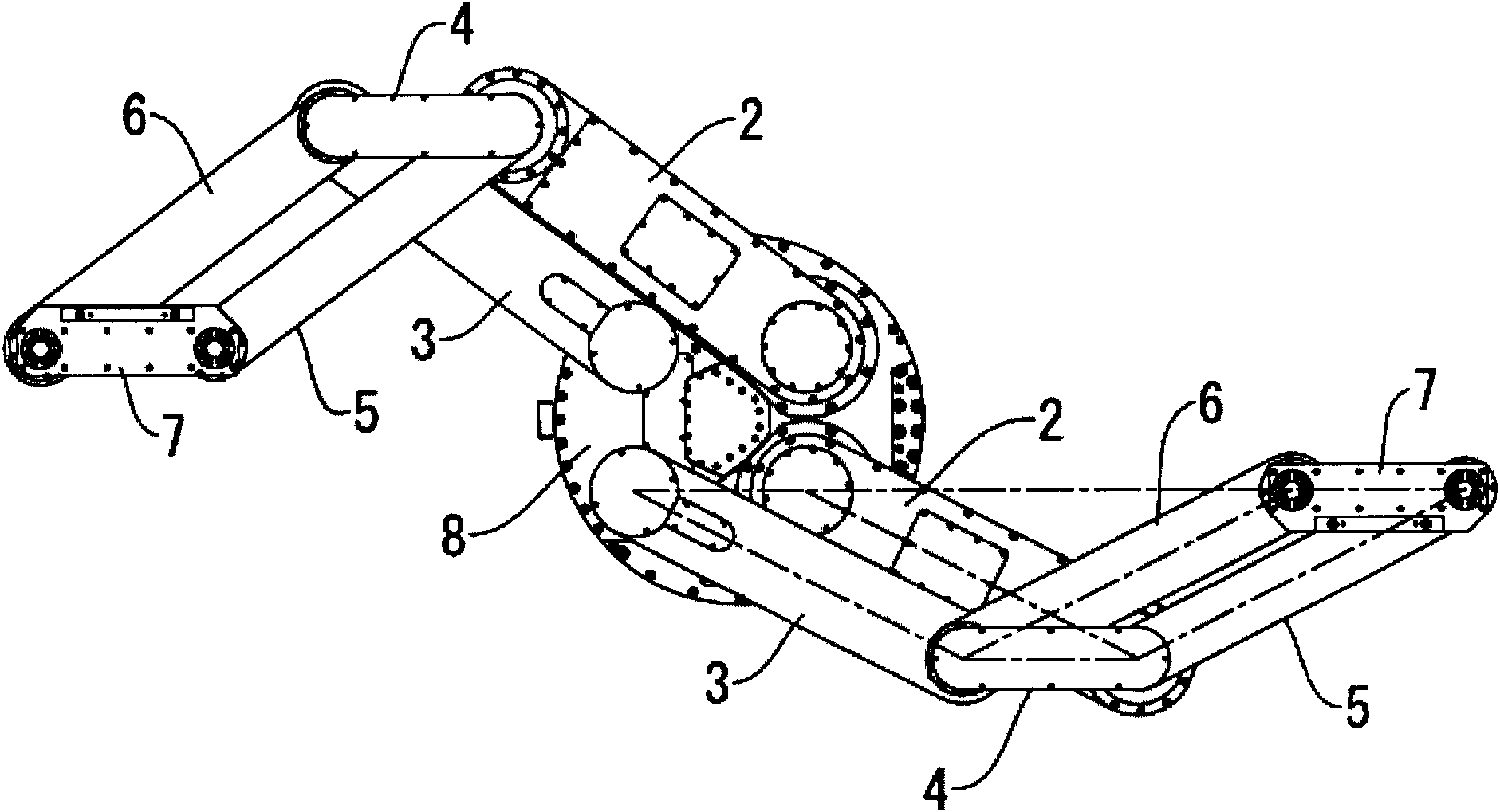 Arm mechanism and vacuum robot with the mechanism