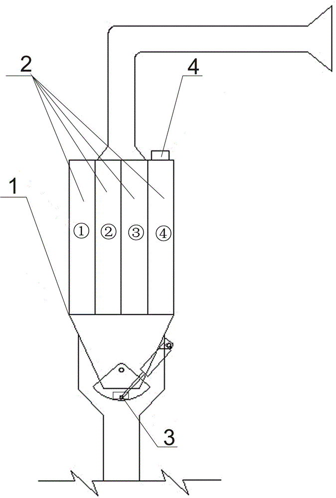 Integrated automatic ash discharge pulse bag filter