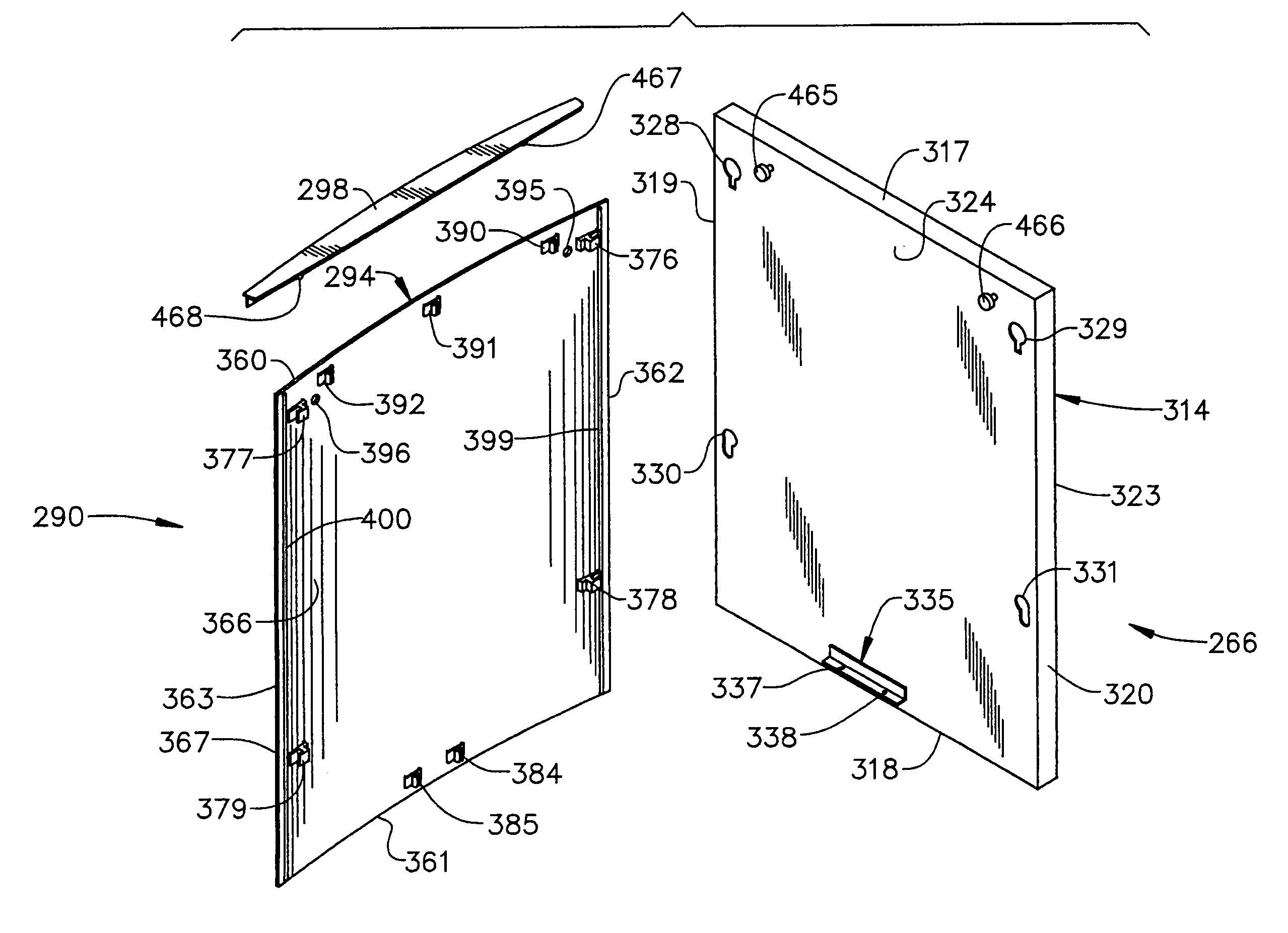 Kitchen appliance having floating glass panel