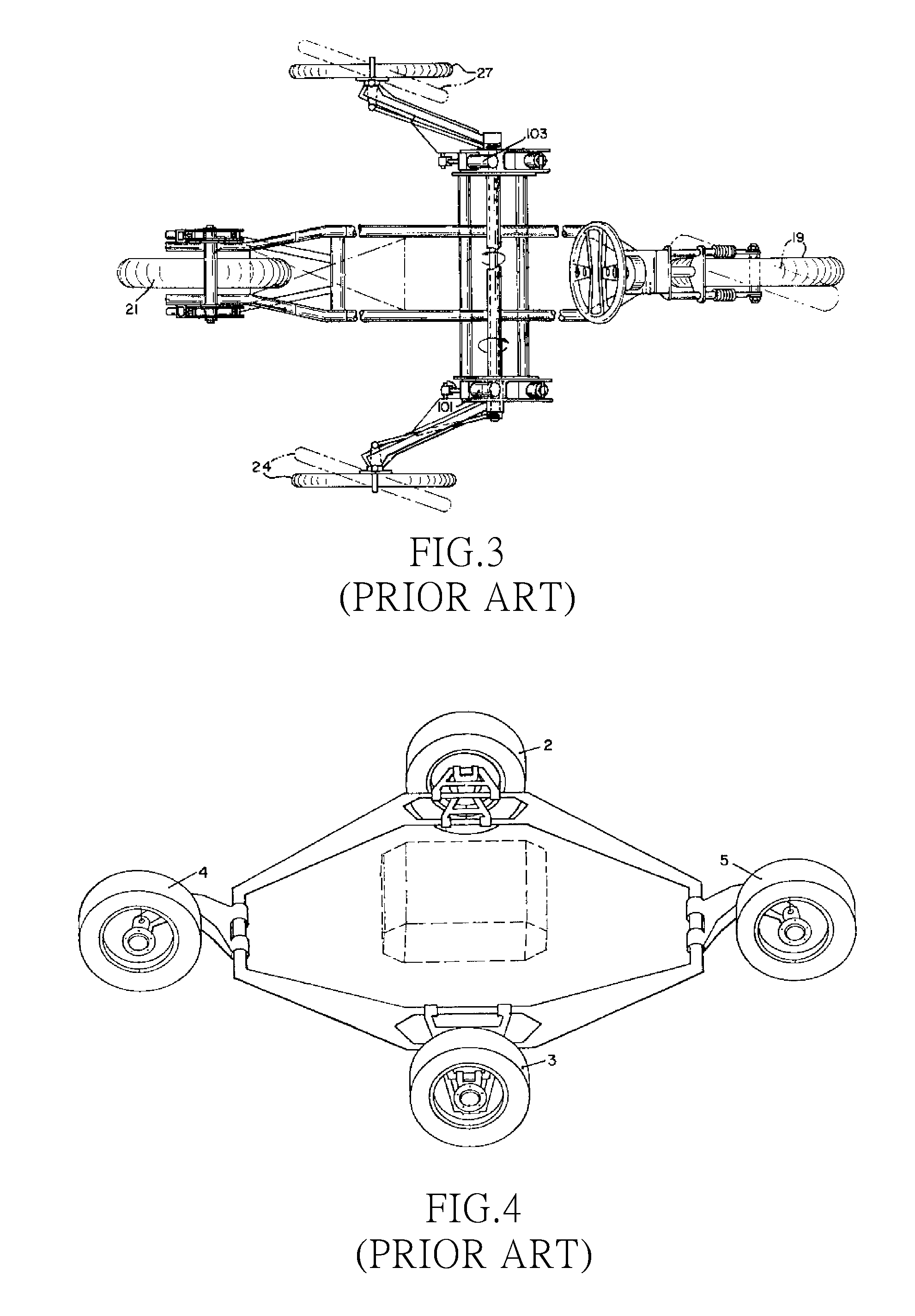 Wheel Arrangement For A Four-Wheeled Vehicle