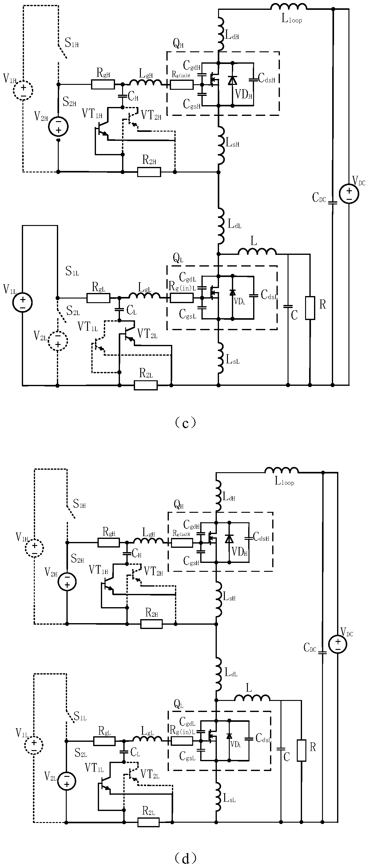 SiC (Silicon Carbide) MOSFET (Metal Oxide Semiconductor Field Effect Transistor) gate electrode auxiliary circuit