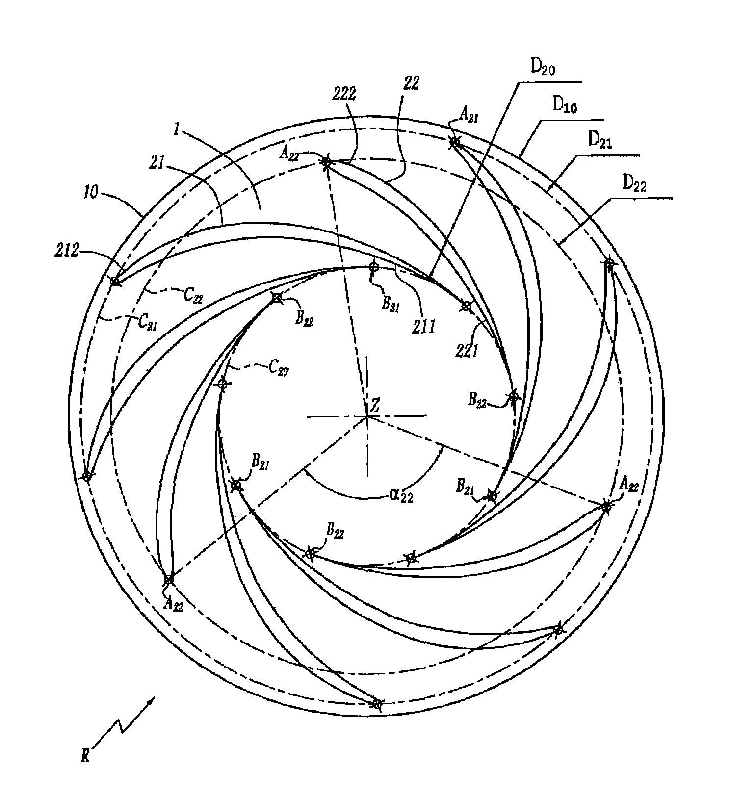 Wheel for a hydraulic machine, a hydraulic machine including such a wheel, and an energy conversion installation equipped with such a hydraulic machine