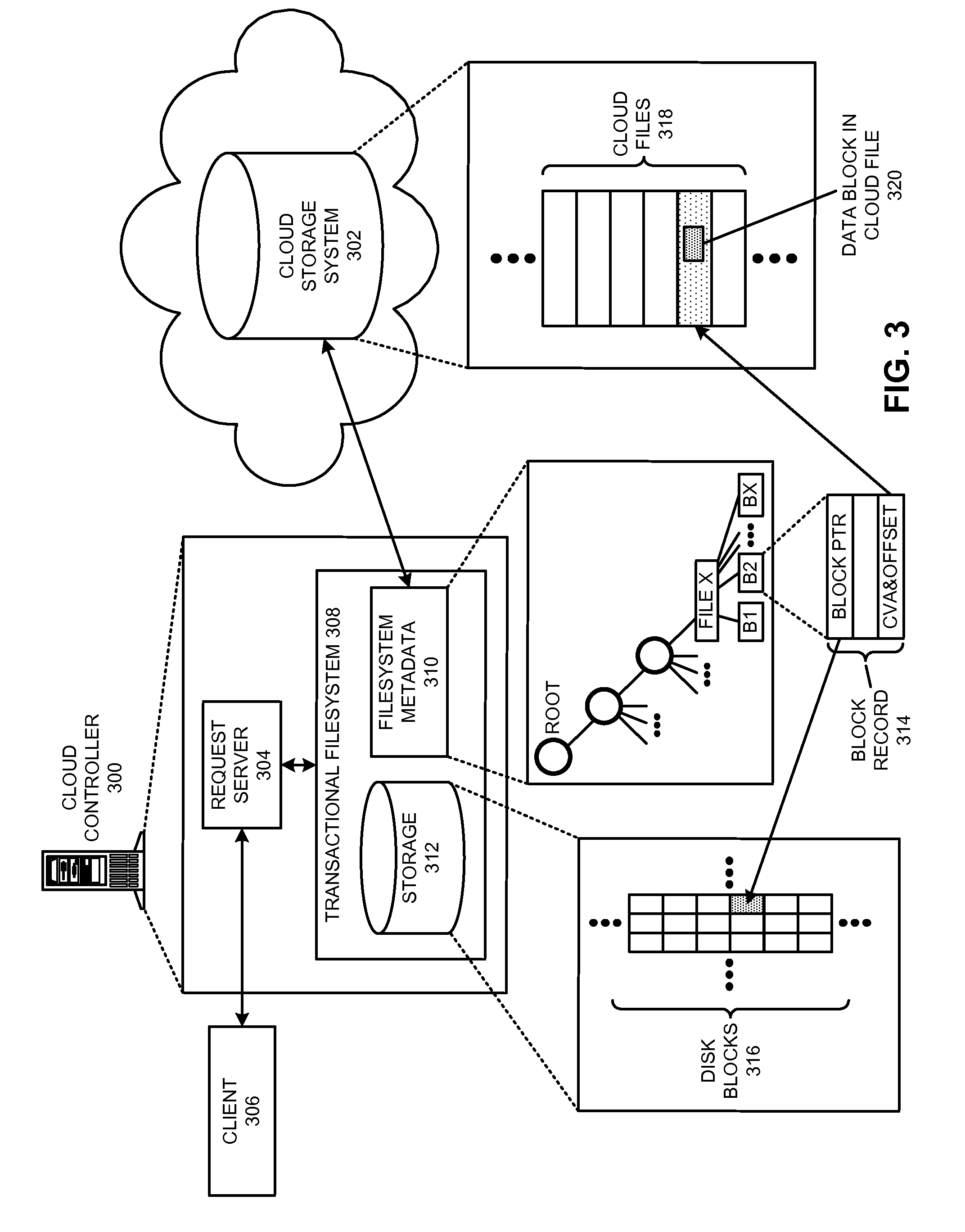 Sending interim notifications to a client of a distributed filesystem