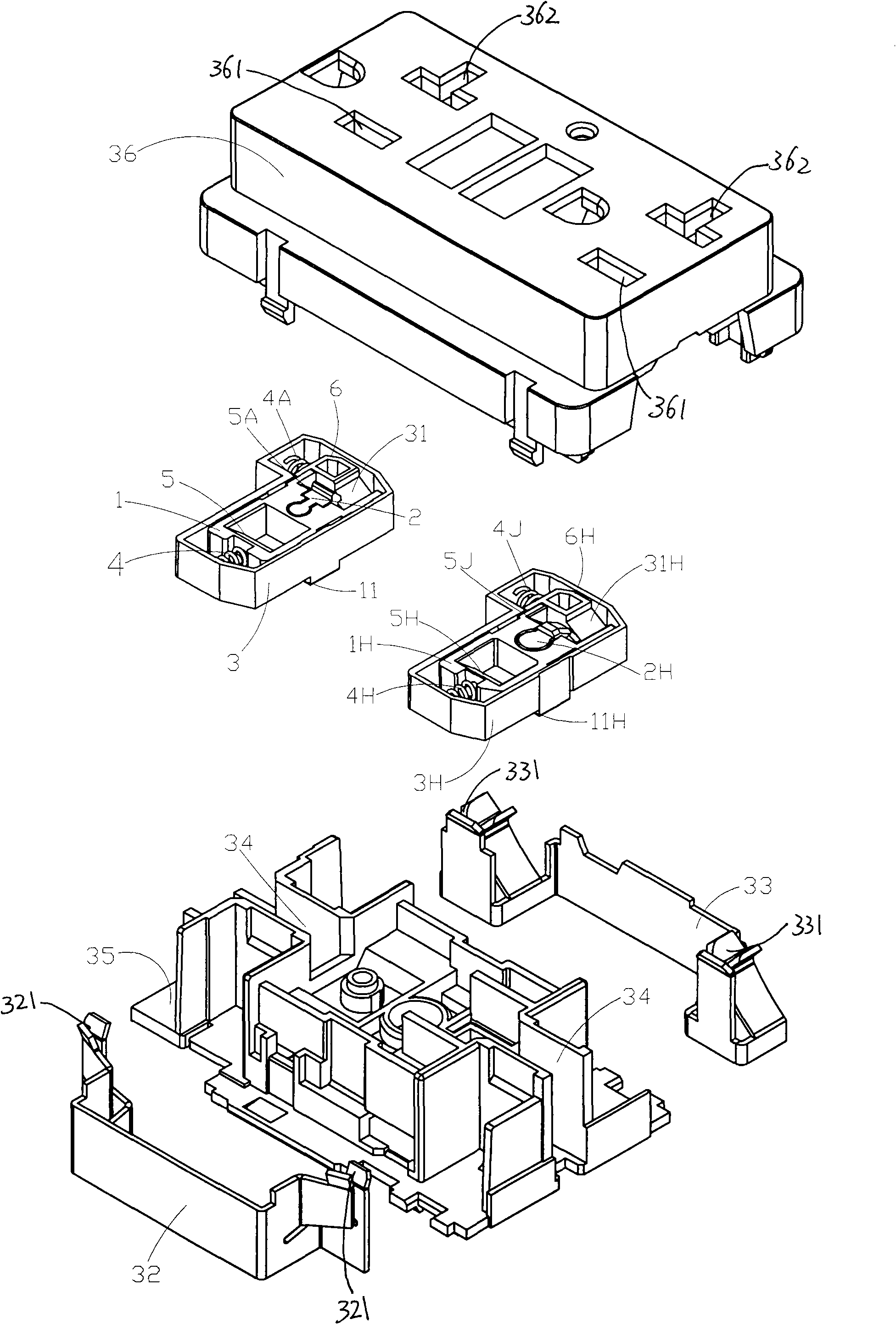 Safety shield device for self-locking power jack