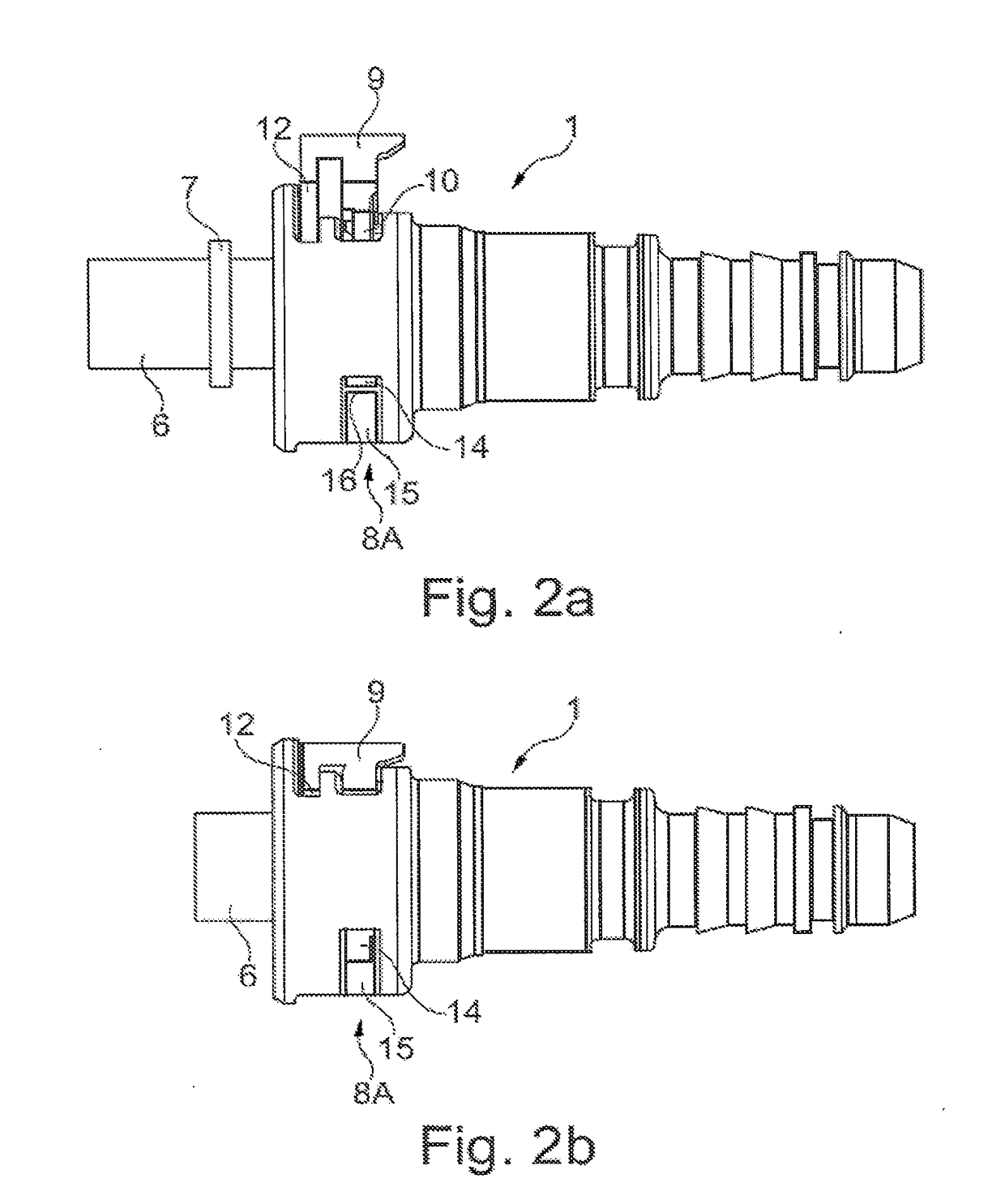 Tubular connector with an automatic connection