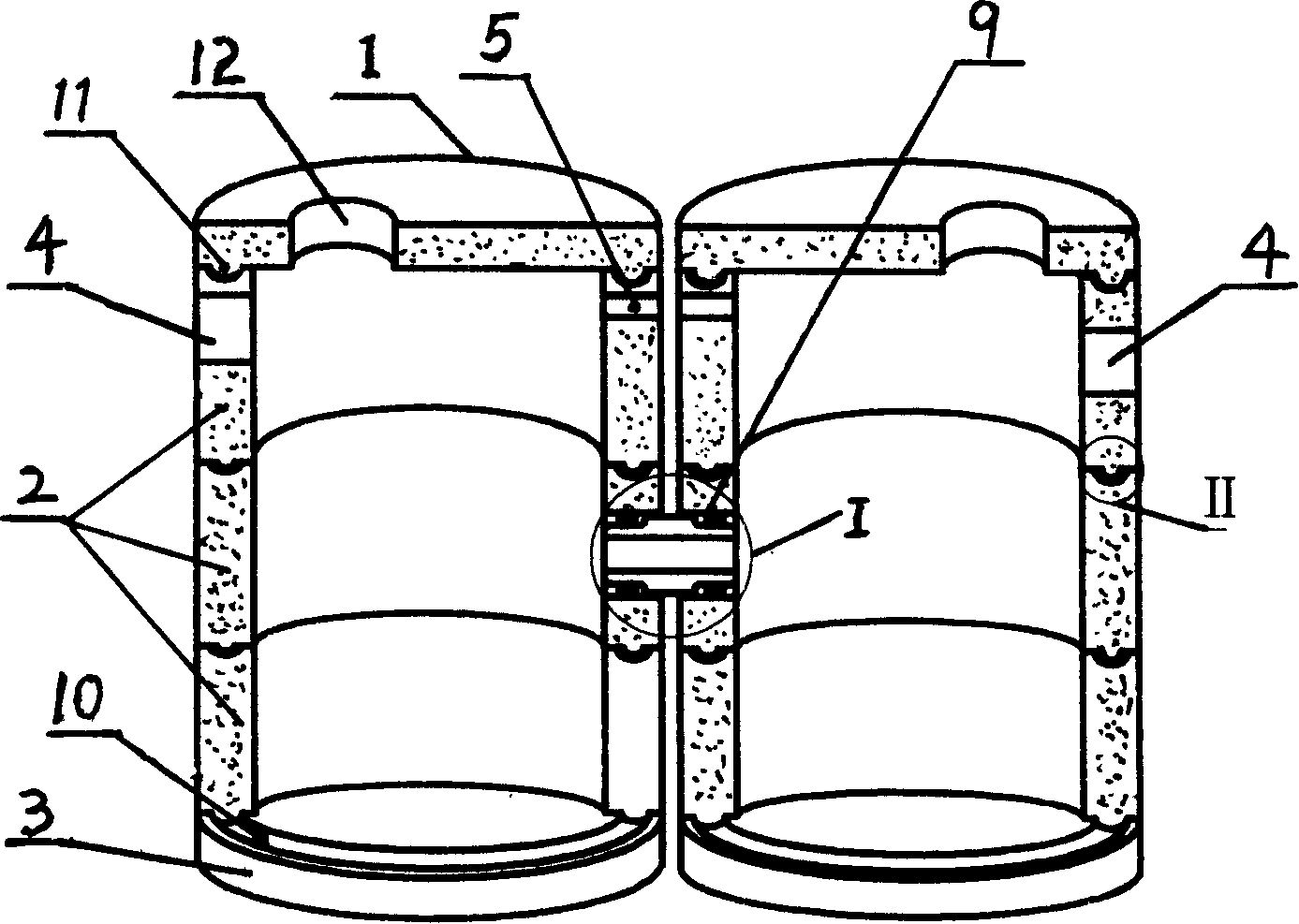 Prefabricated combined type anaerobic tank