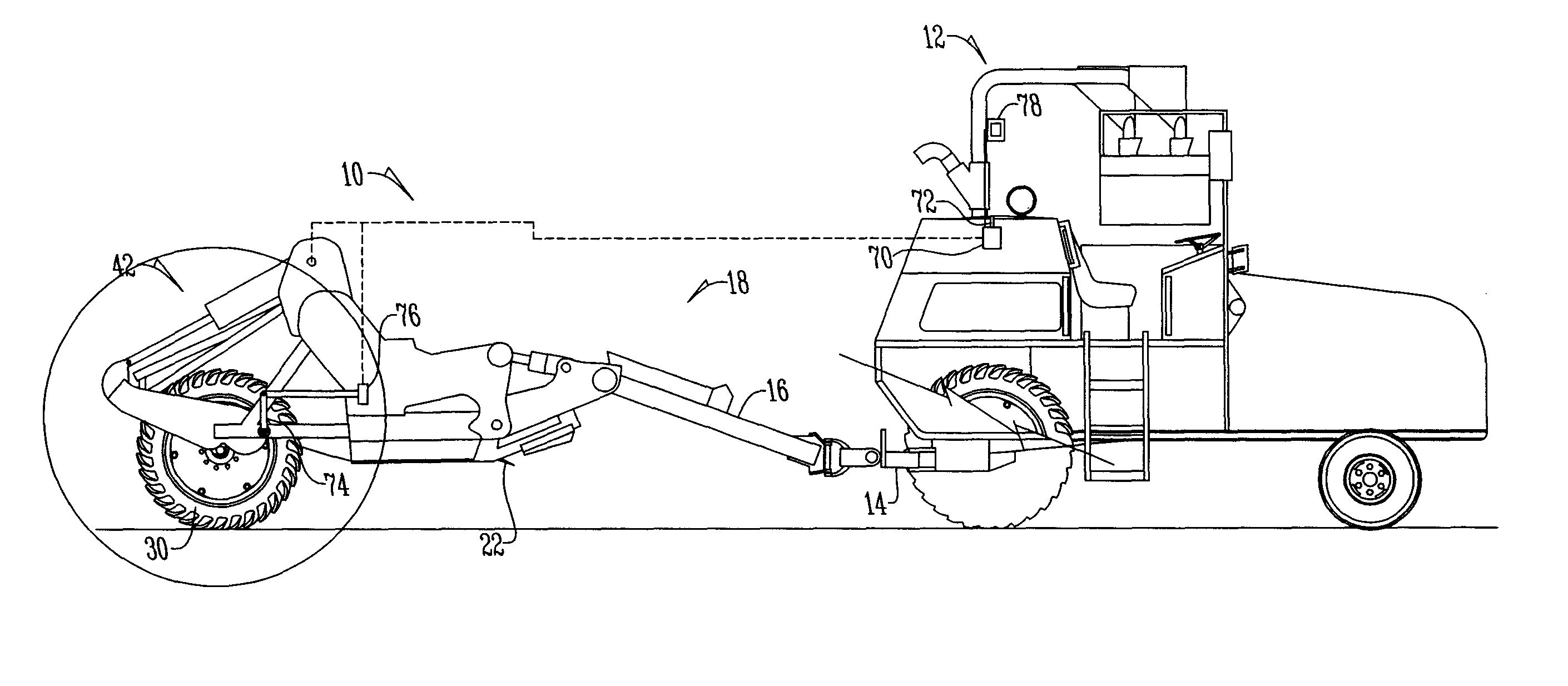 Scraper with lateral tilt