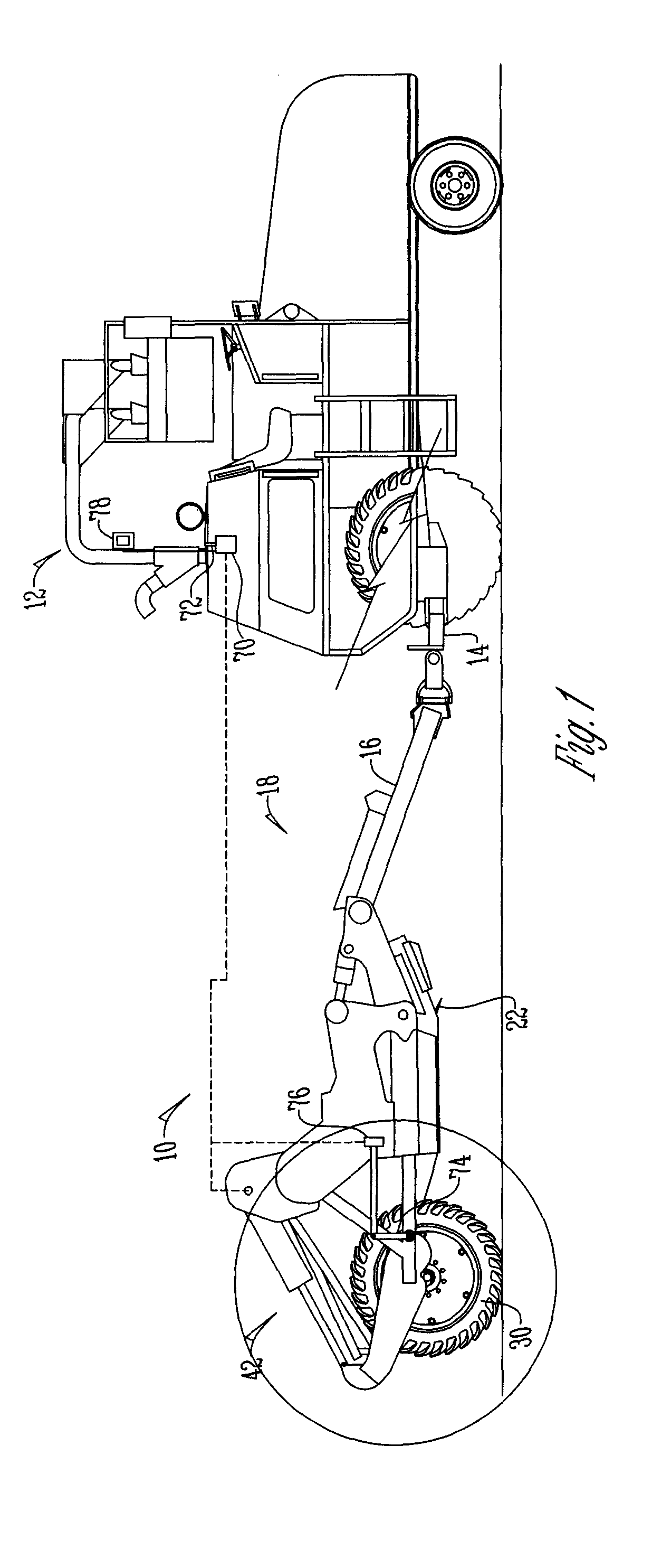 Scraper with lateral tilt