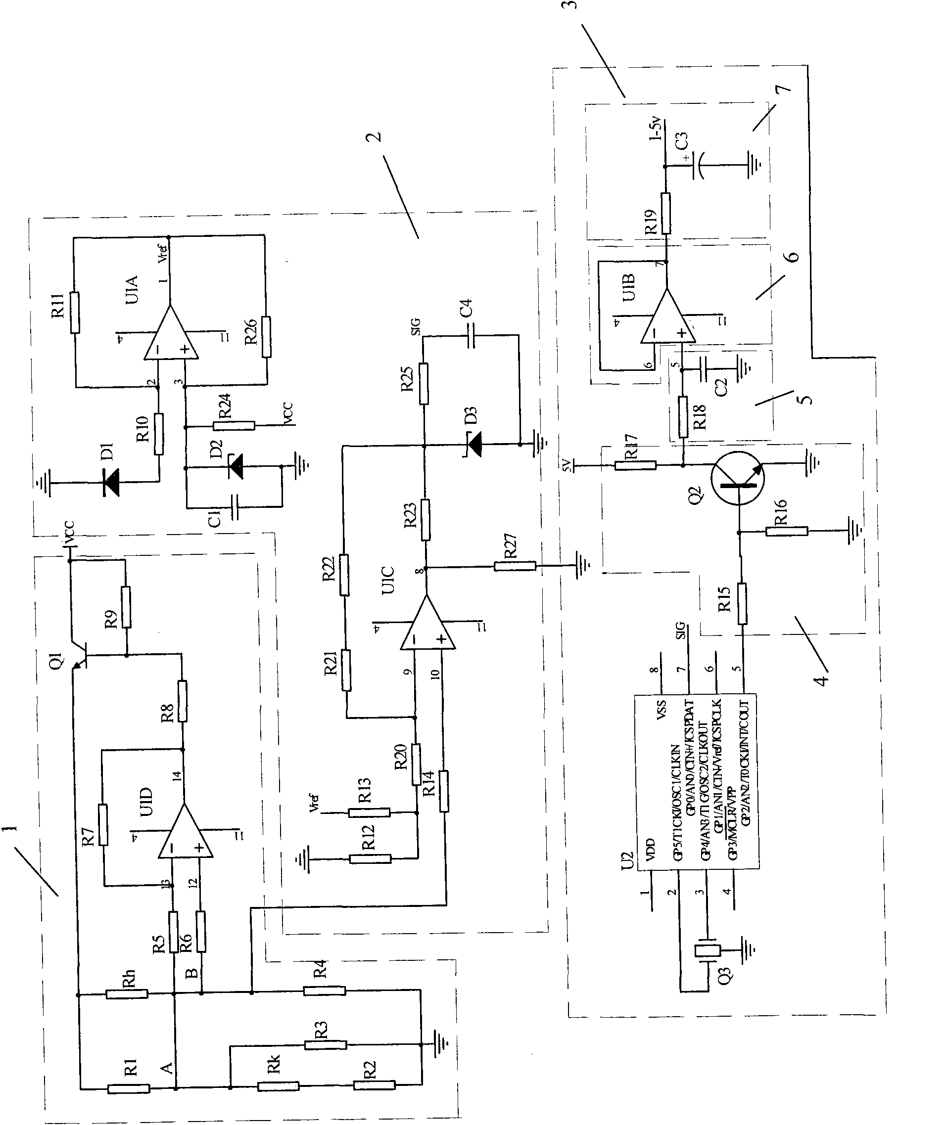 Air flow detection circuit of digital air flow meter