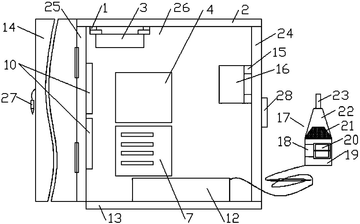 A main engine box for facilitate heat dissipation