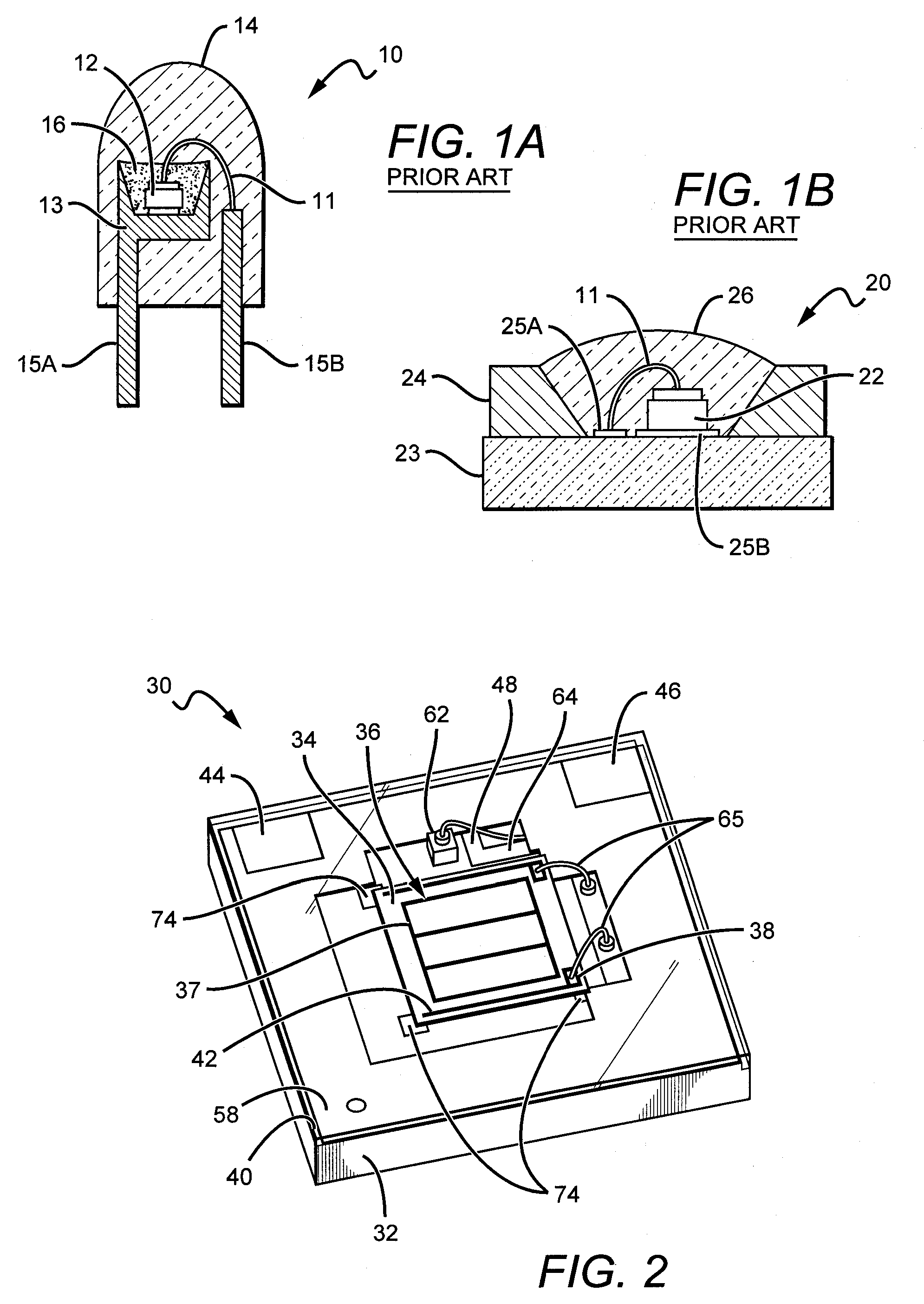 LED package with increased feature sizes