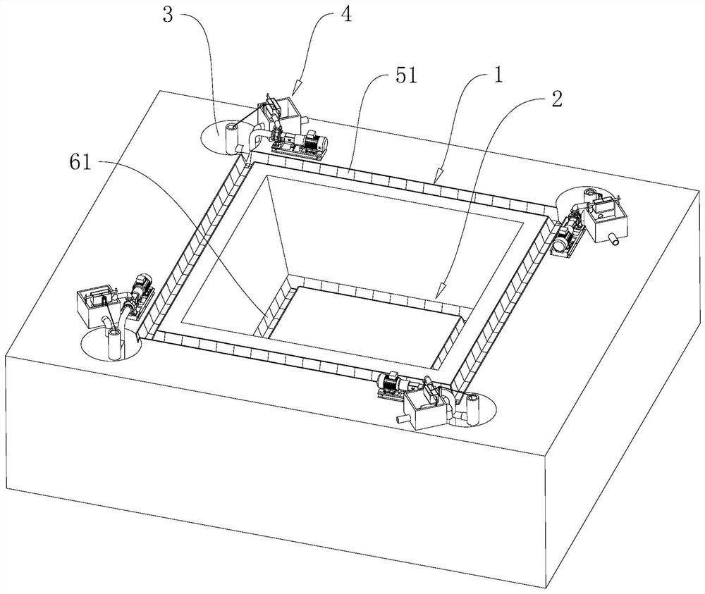 Foundation pit drainage structure and construction method thereof