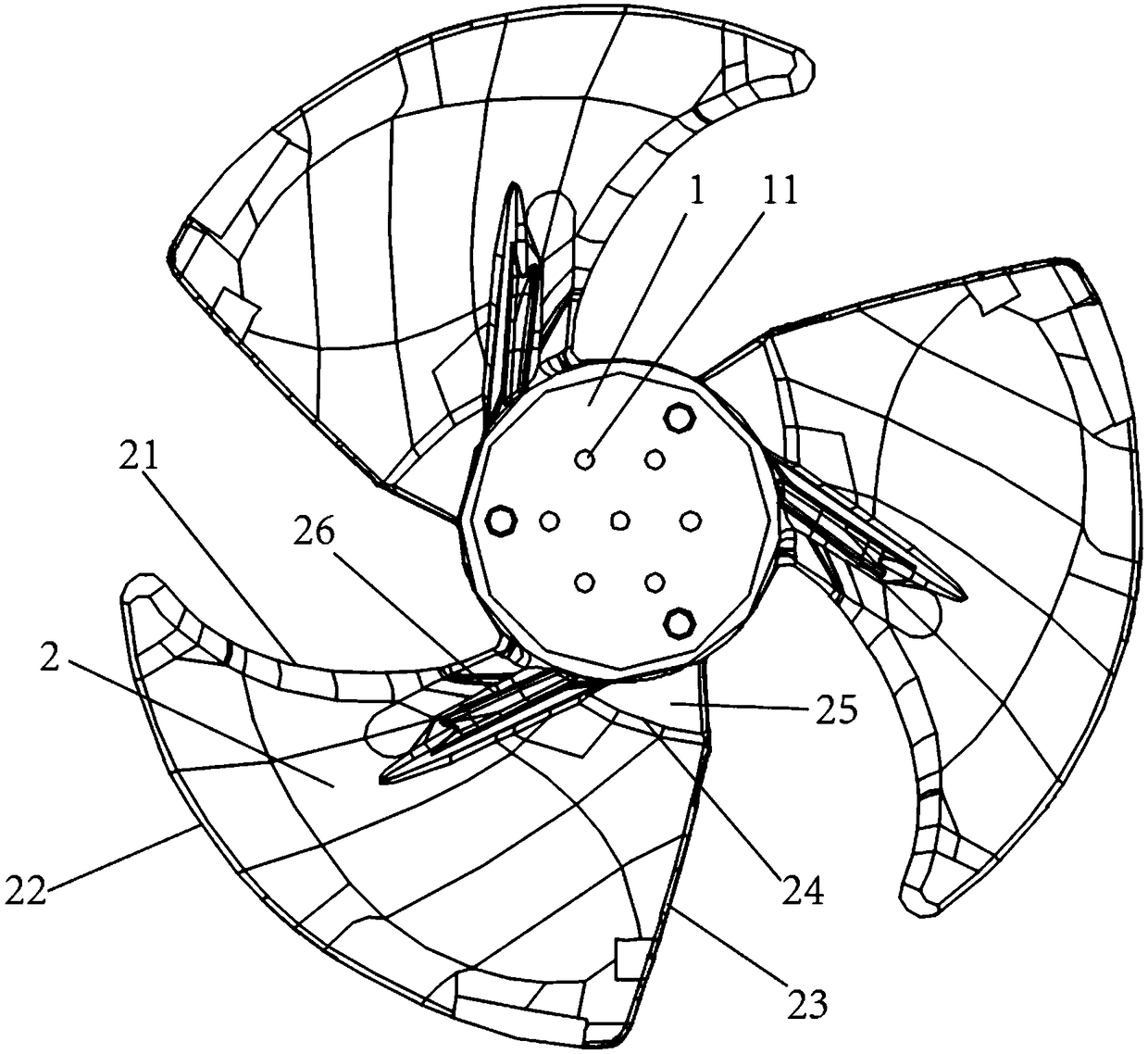 Axial flow fan blade and axial flow fan