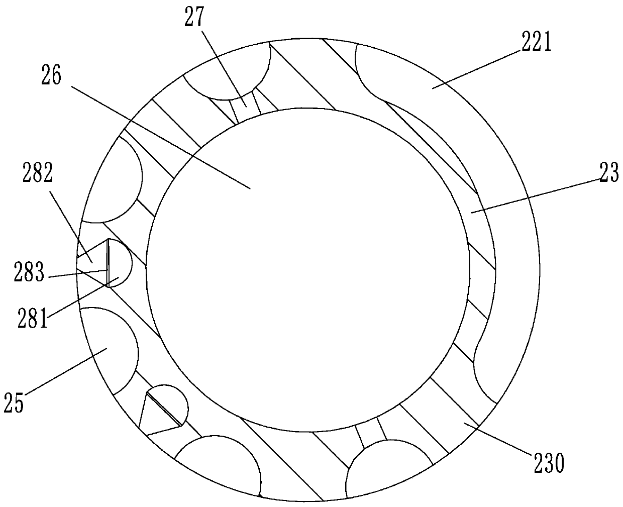 Stirring device for latex microsphere dispersion, dispersion equipment and method