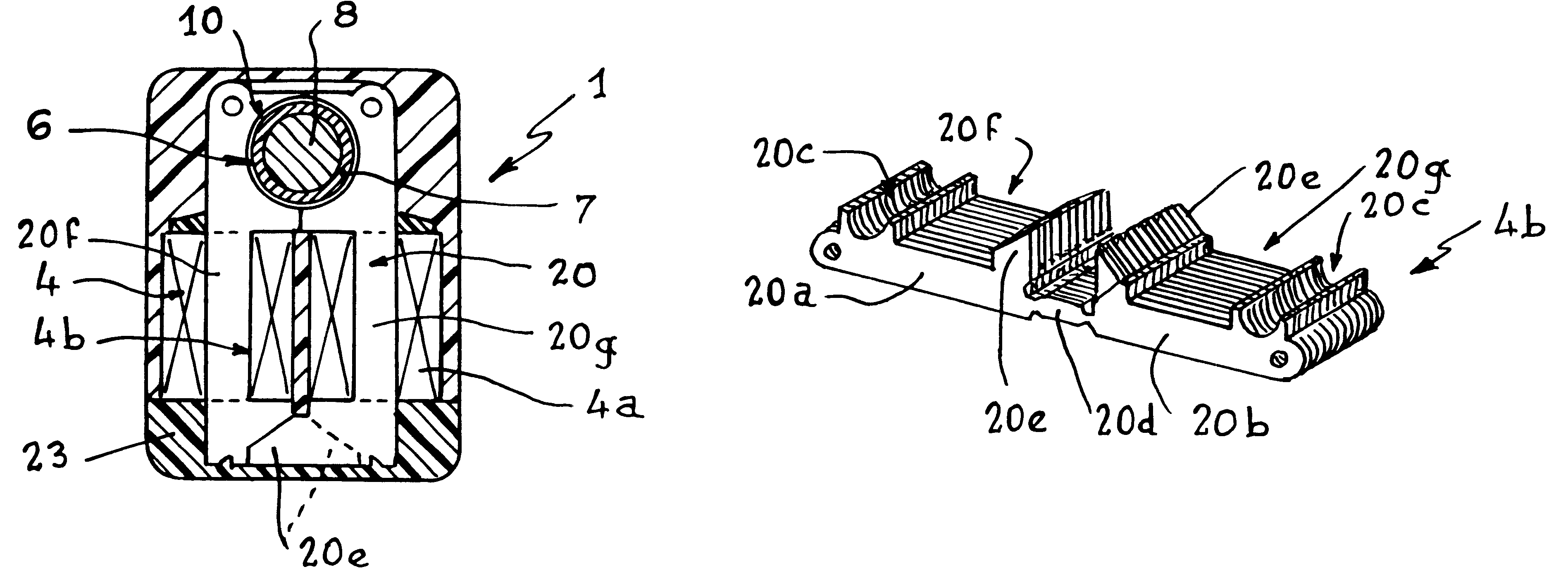 Electrical rotating actuator for forming a shed in a weaving loom