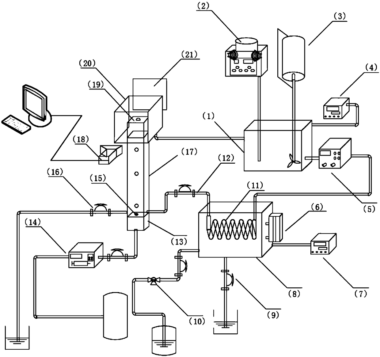 Experiment device for study characteristic of breakage behavior of aerosol-containing liquid bath surface bubble and experiment method of experiment device