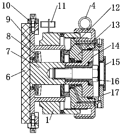 Full-automatic regulation device for mine hoist brake shoe interval