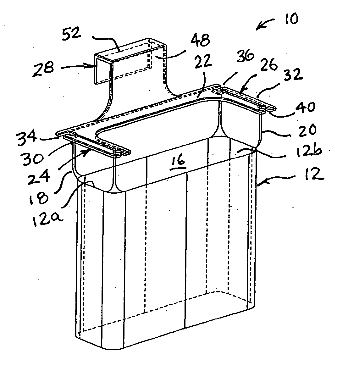 Cabinet door mounted grocery bag holder