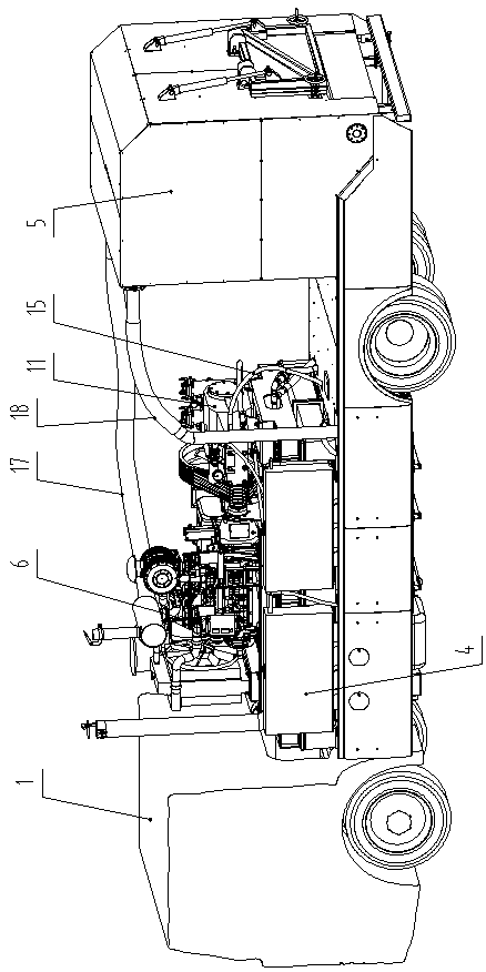 Large-scale engineering vehicle and manual-push combined type road marking removal device