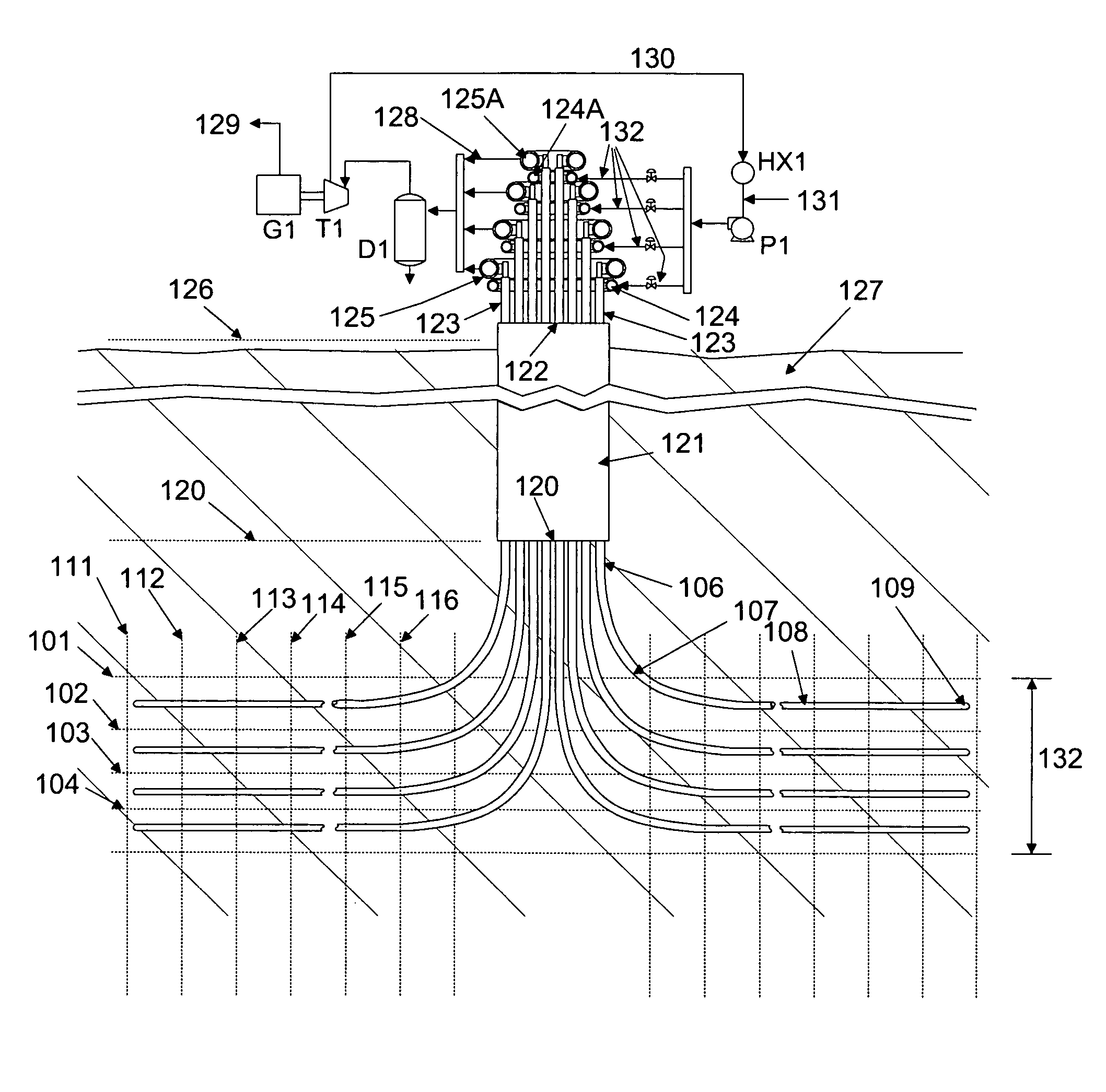 Closed loop, hot dry rock heat recovery process