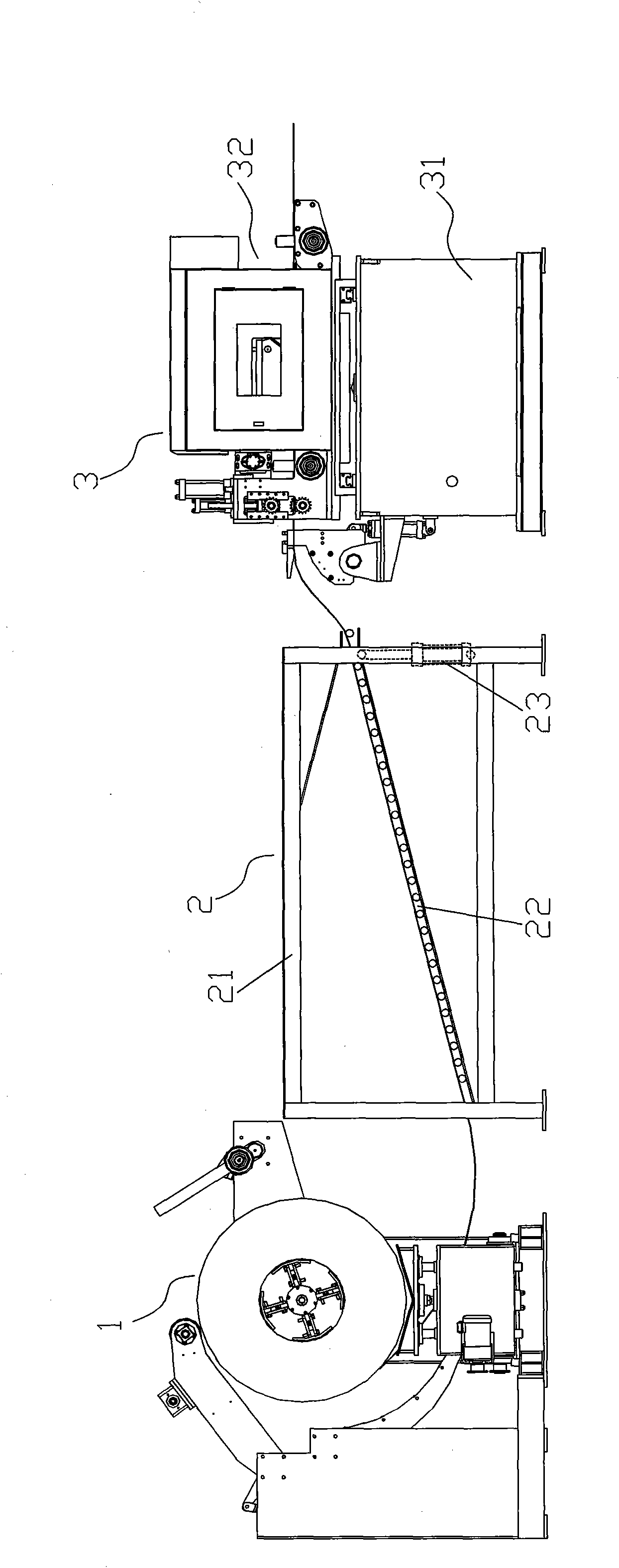 Deflection type servo feeding line