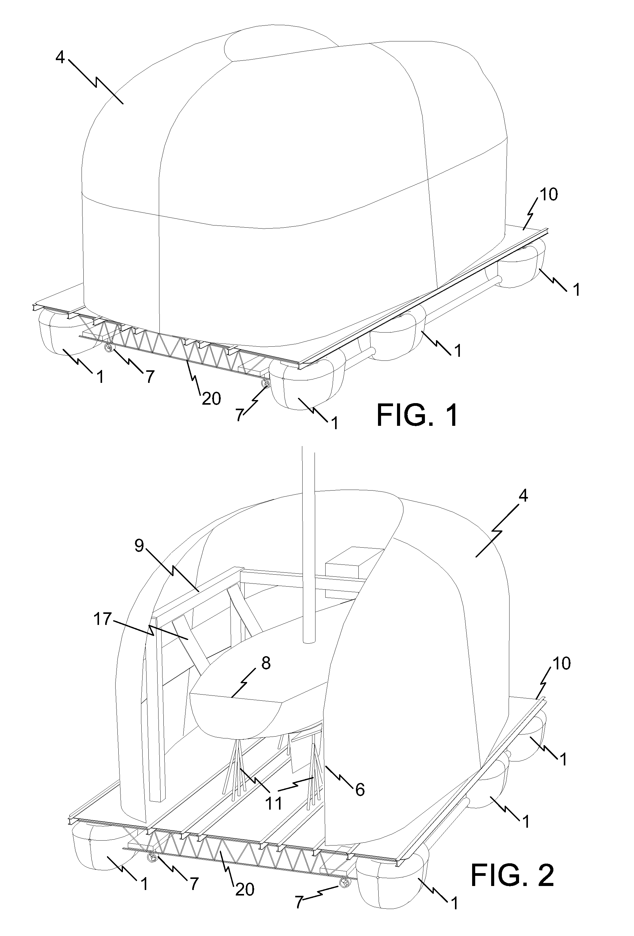 Portable dry dock system and method for commercial servicing of recreational vessels in inland waterways