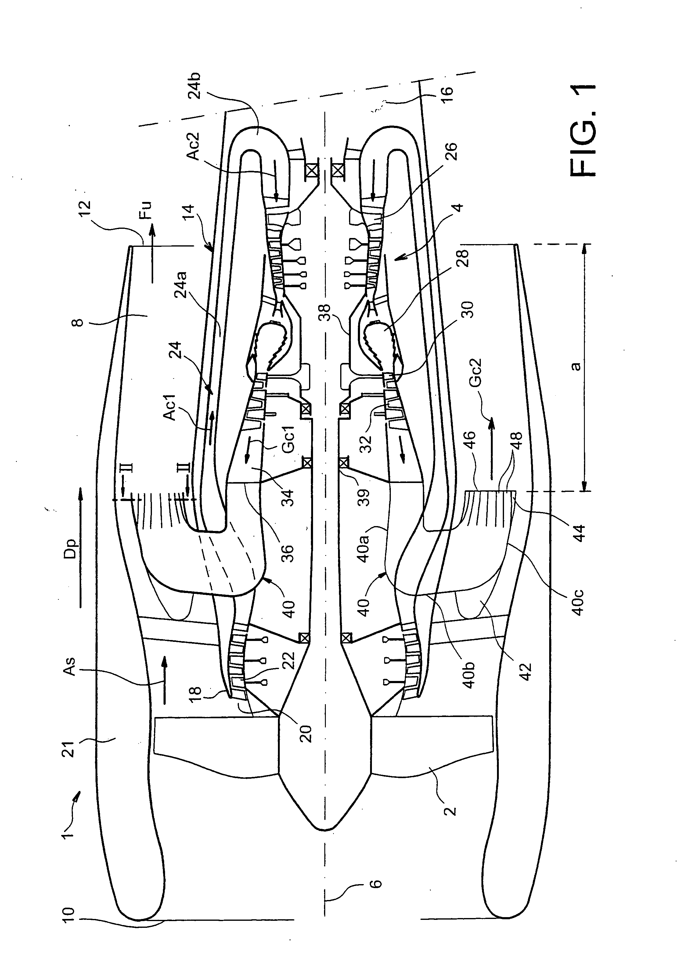 Turbomachine with low noise emissions for aircraft