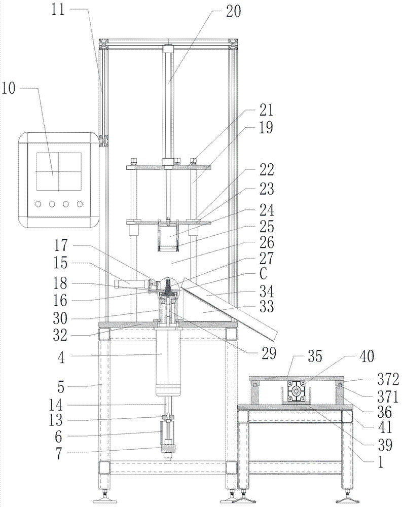 Automatic detecting instrument for retaining ring check ring of constant velocity universal joint three-pivot shaft