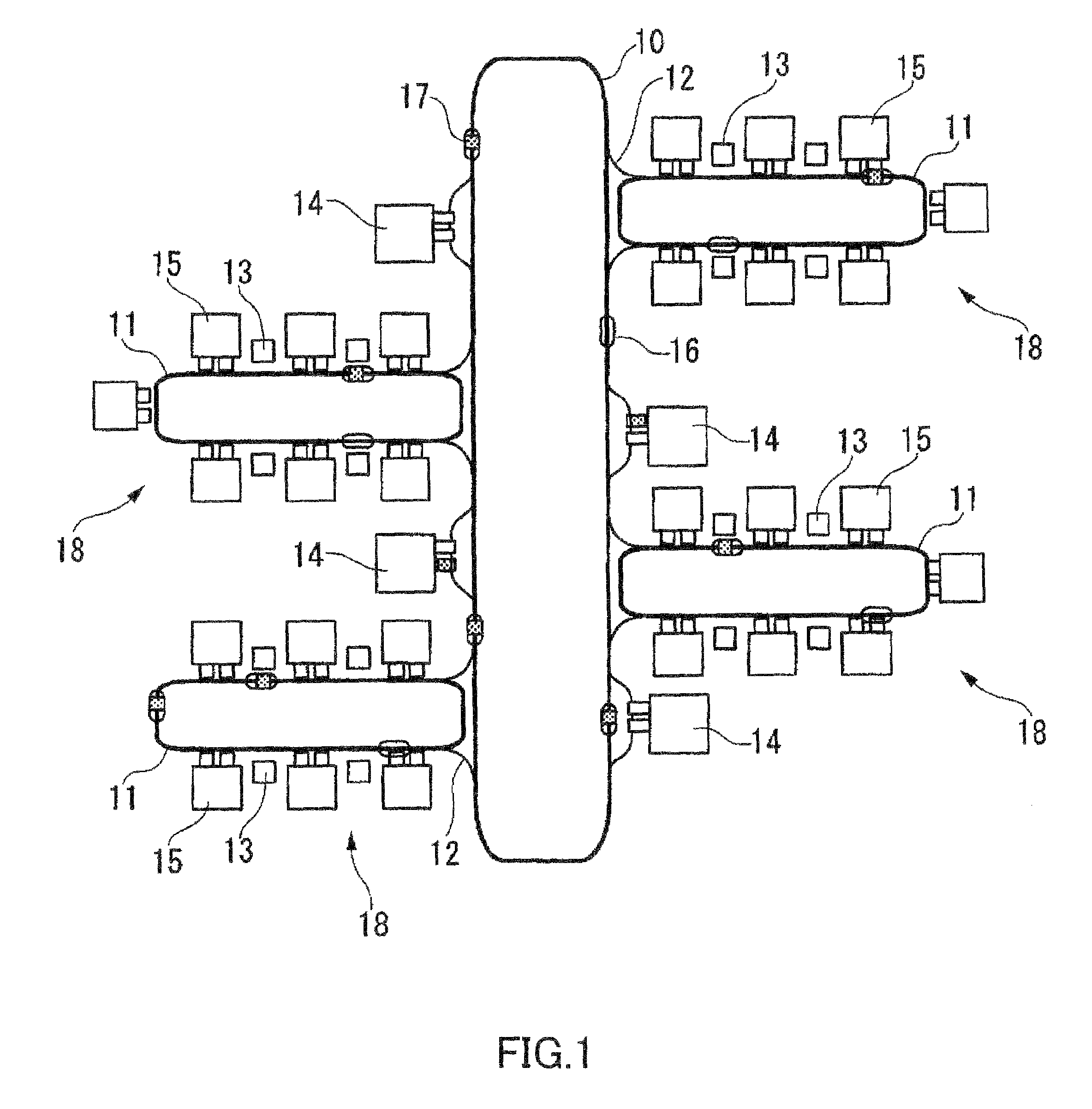 Suspended type transporting carriage and transporting system