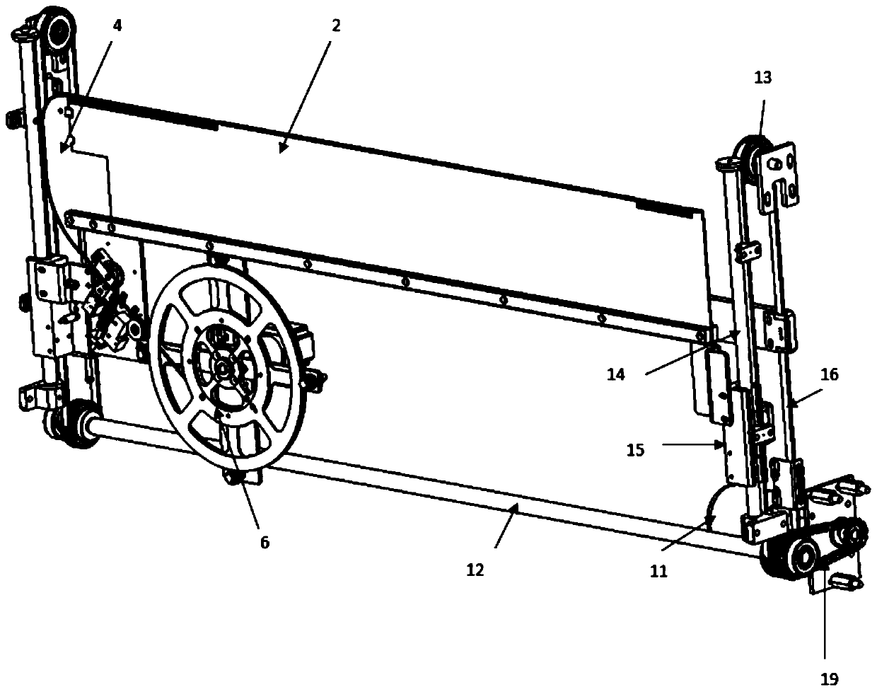 Opening device for automatic threading plate of flat knitting machine