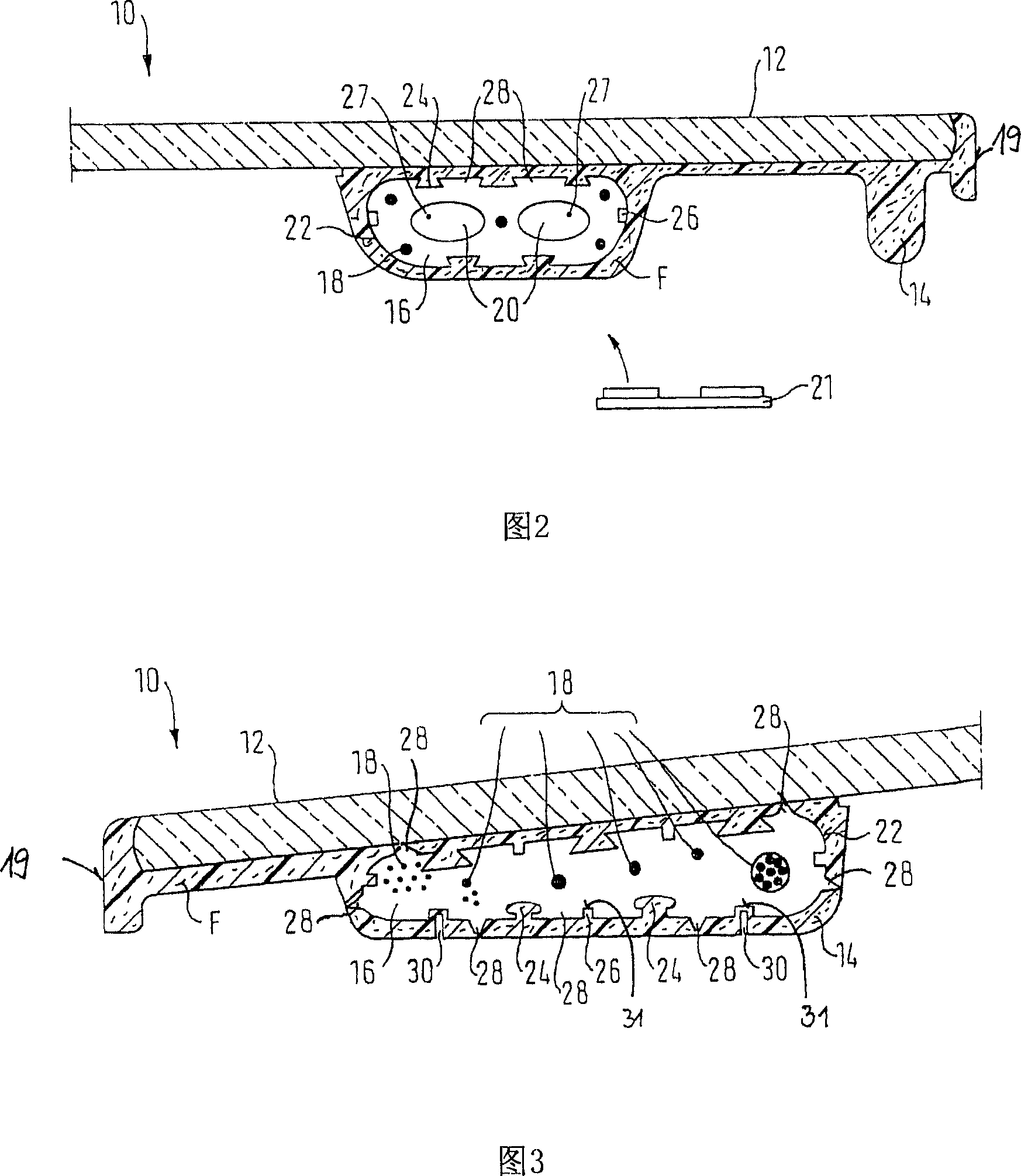 Composite part, in particular a vehicle panel