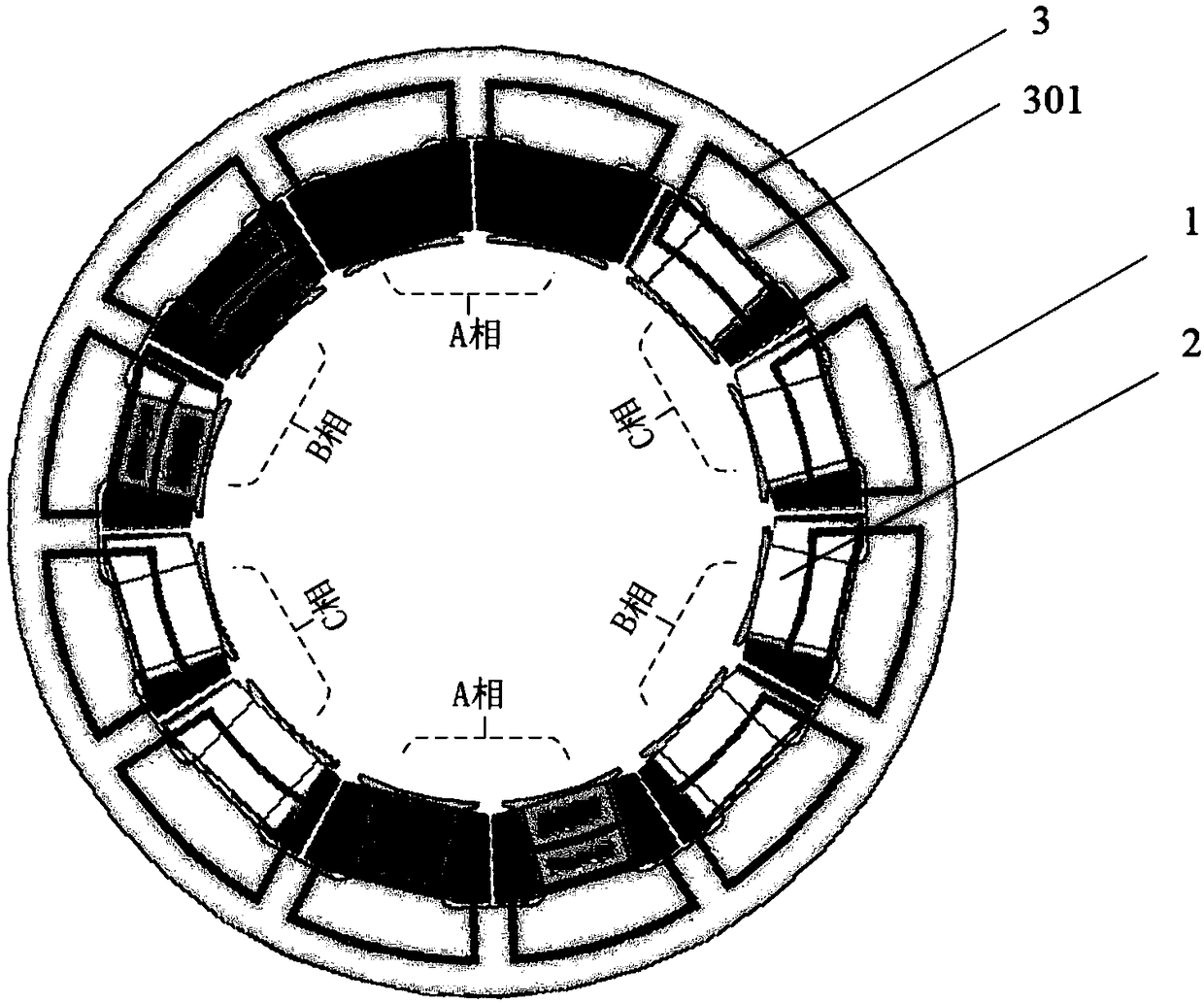 Device and method for detecting winding inter-turn short-circuit fault of fraction-slot concentrated winding permanent magnet motor