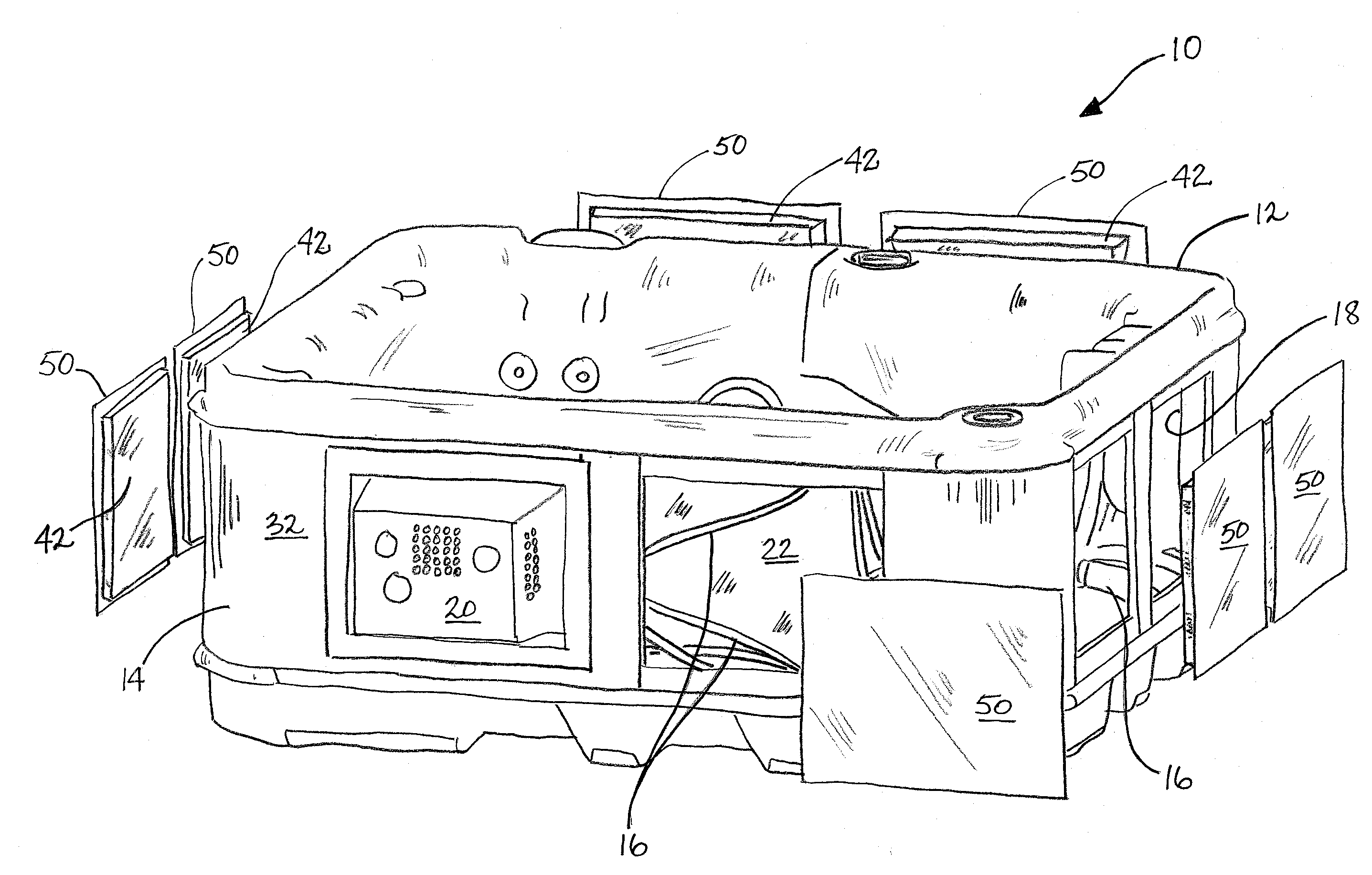 Temperature conditioning of air about a spa vessel