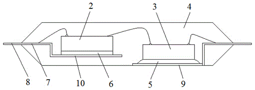 Heat sink structure double-carrier LED drive circuit package and manufacturing method thereof