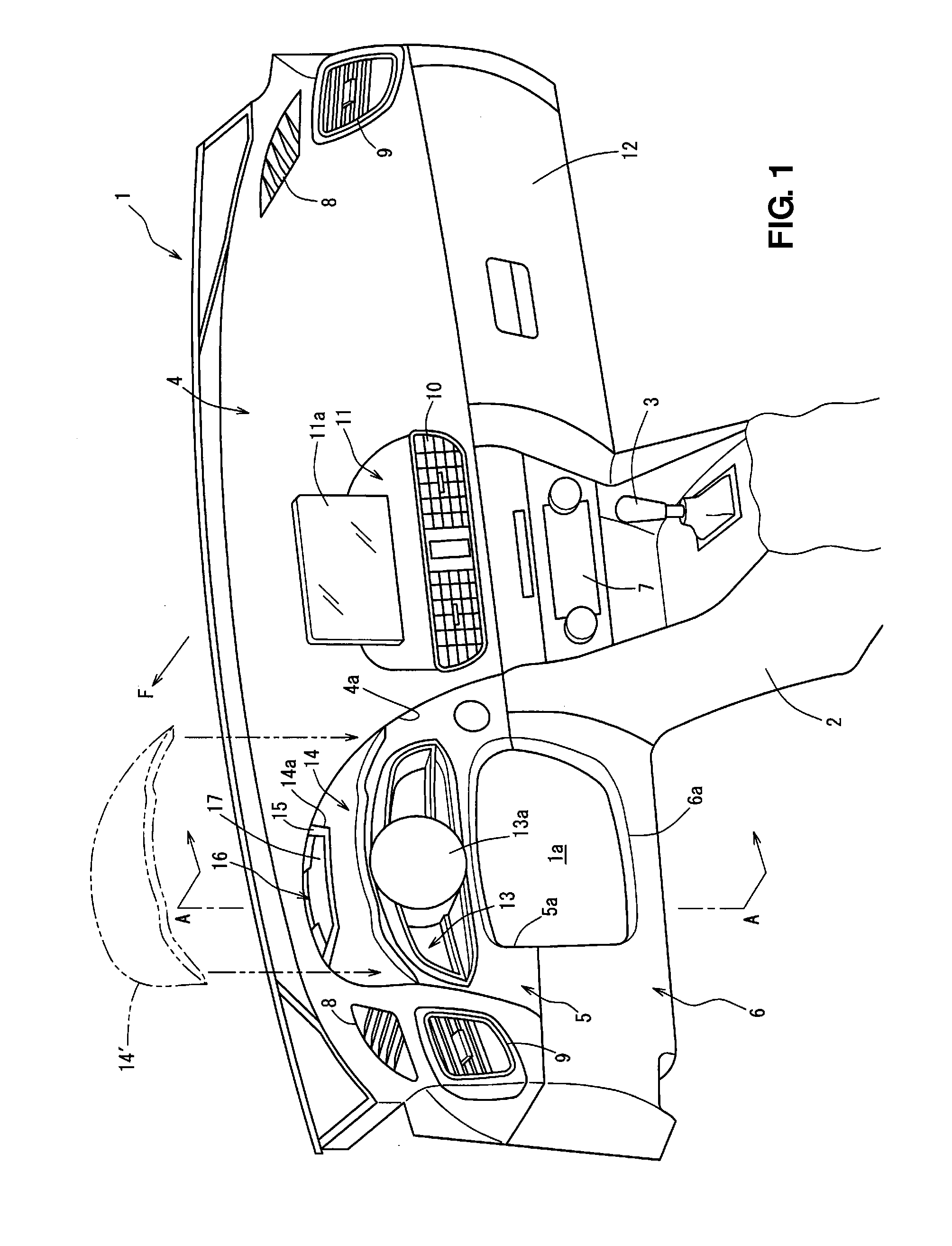 Attachment structure of information display device for vehicle