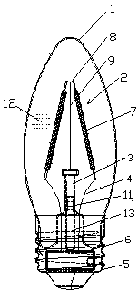 Large-angle all-round-lighting LED bulb