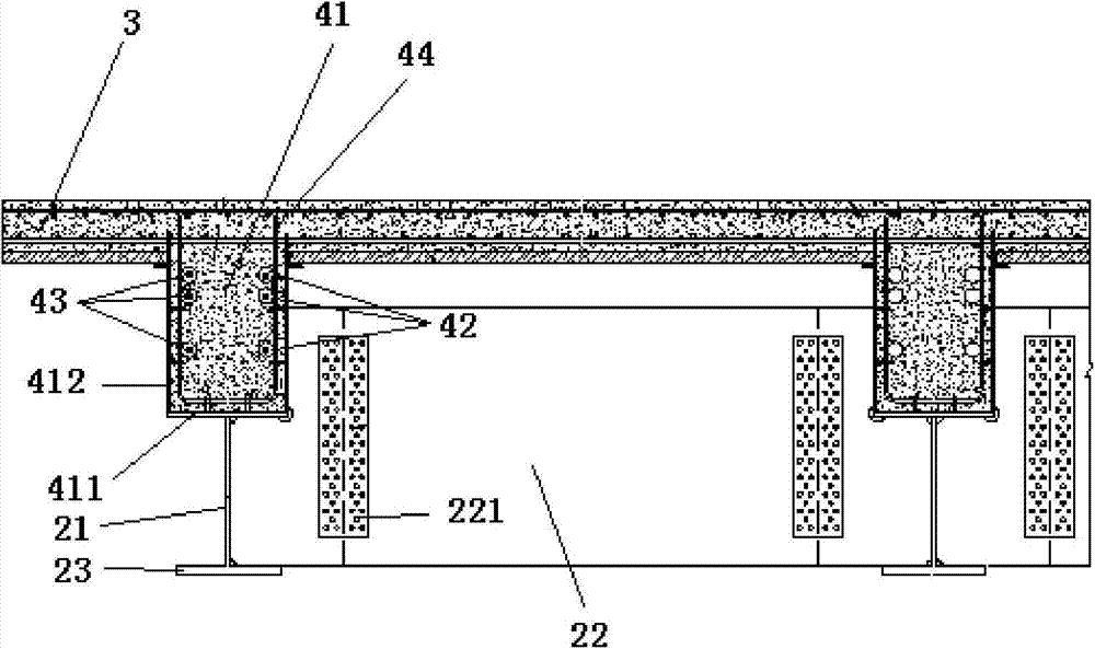 Prestressed steel box concrete combination continuous beam bridge structure and construction technology